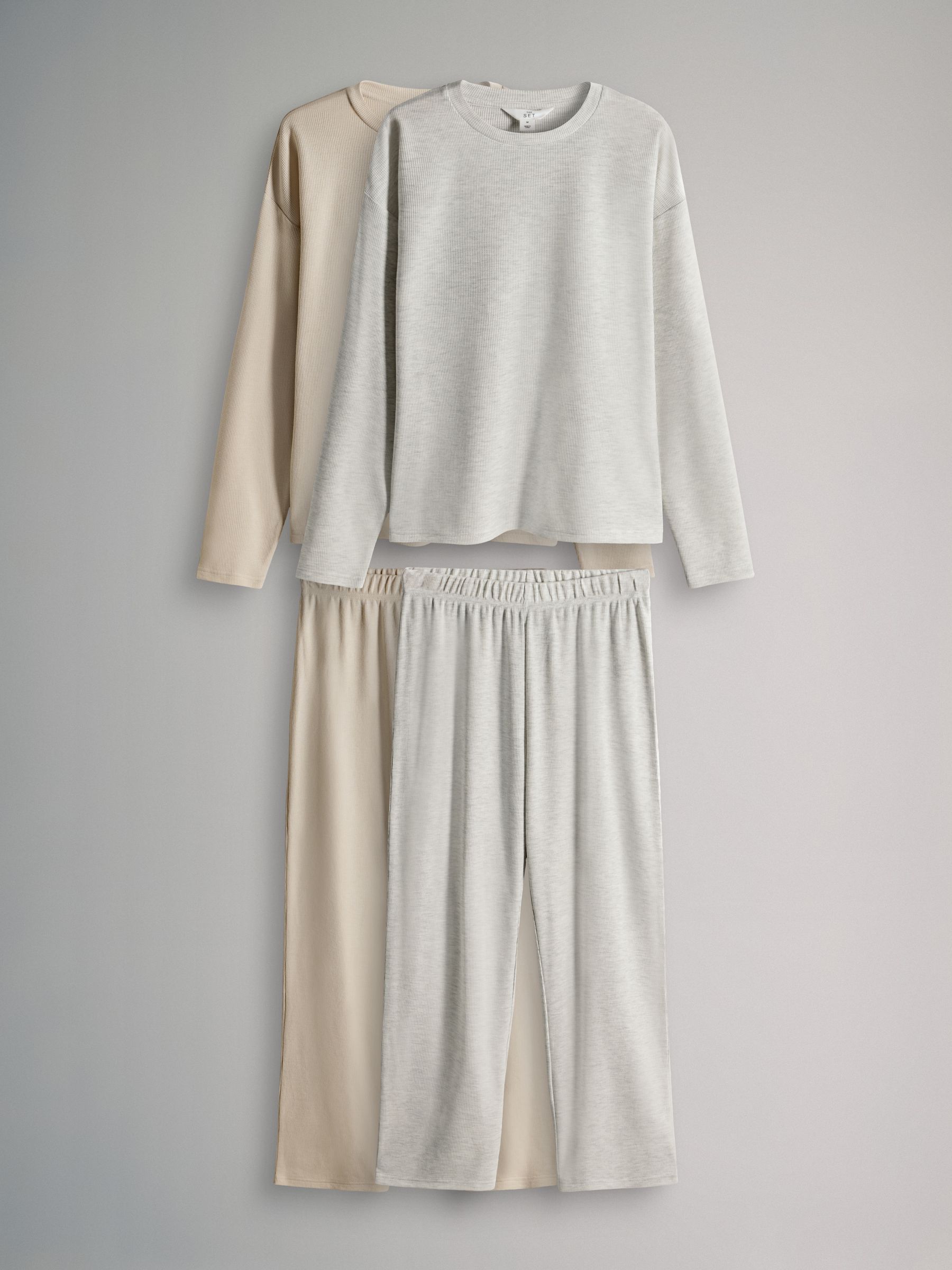 2 Pack Waffle Long Leg Pyjamas - Image 1 of 7 2 Pack Waffle Long Leg Pyjamas - Image 1 of 7