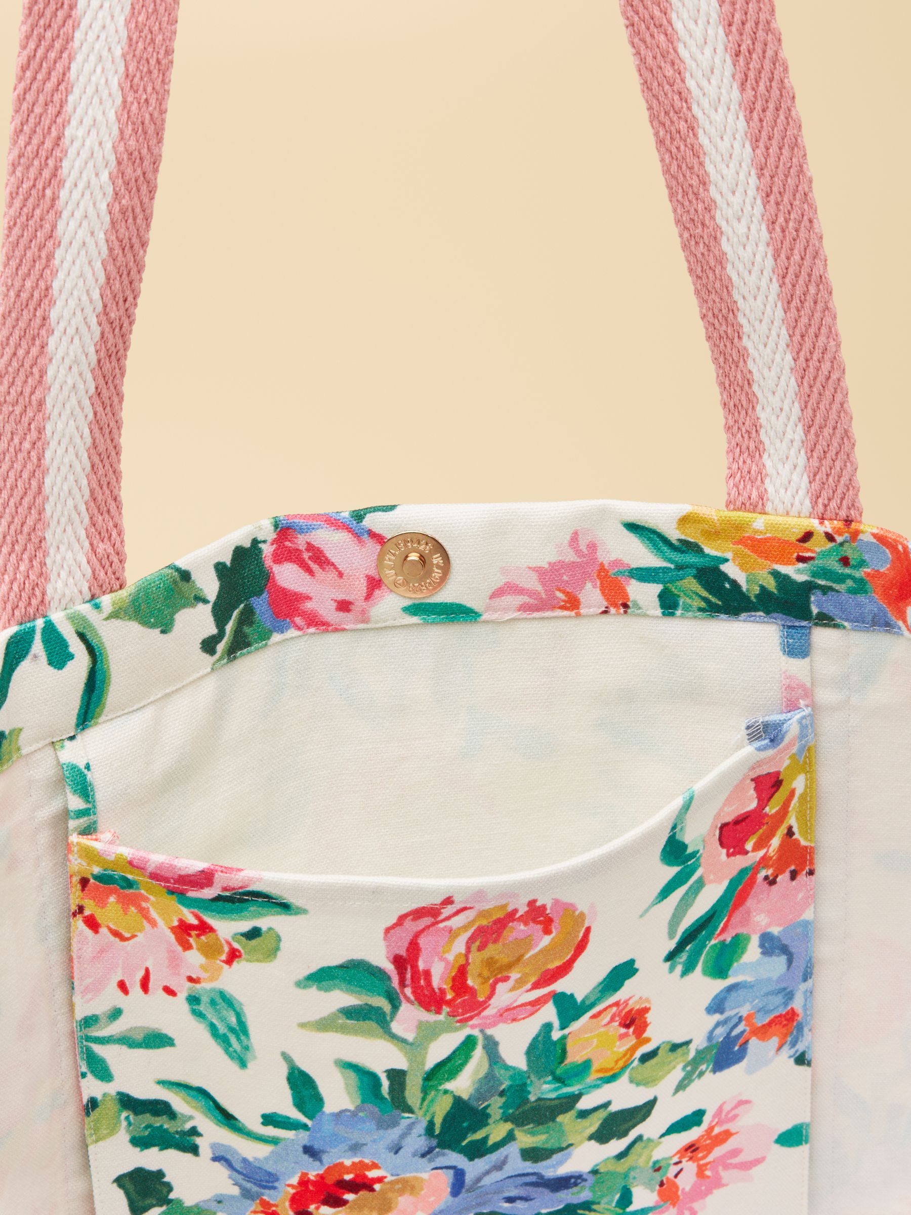 Promenade Floral Canvas Beach Tote Bag - Image 5 of 9