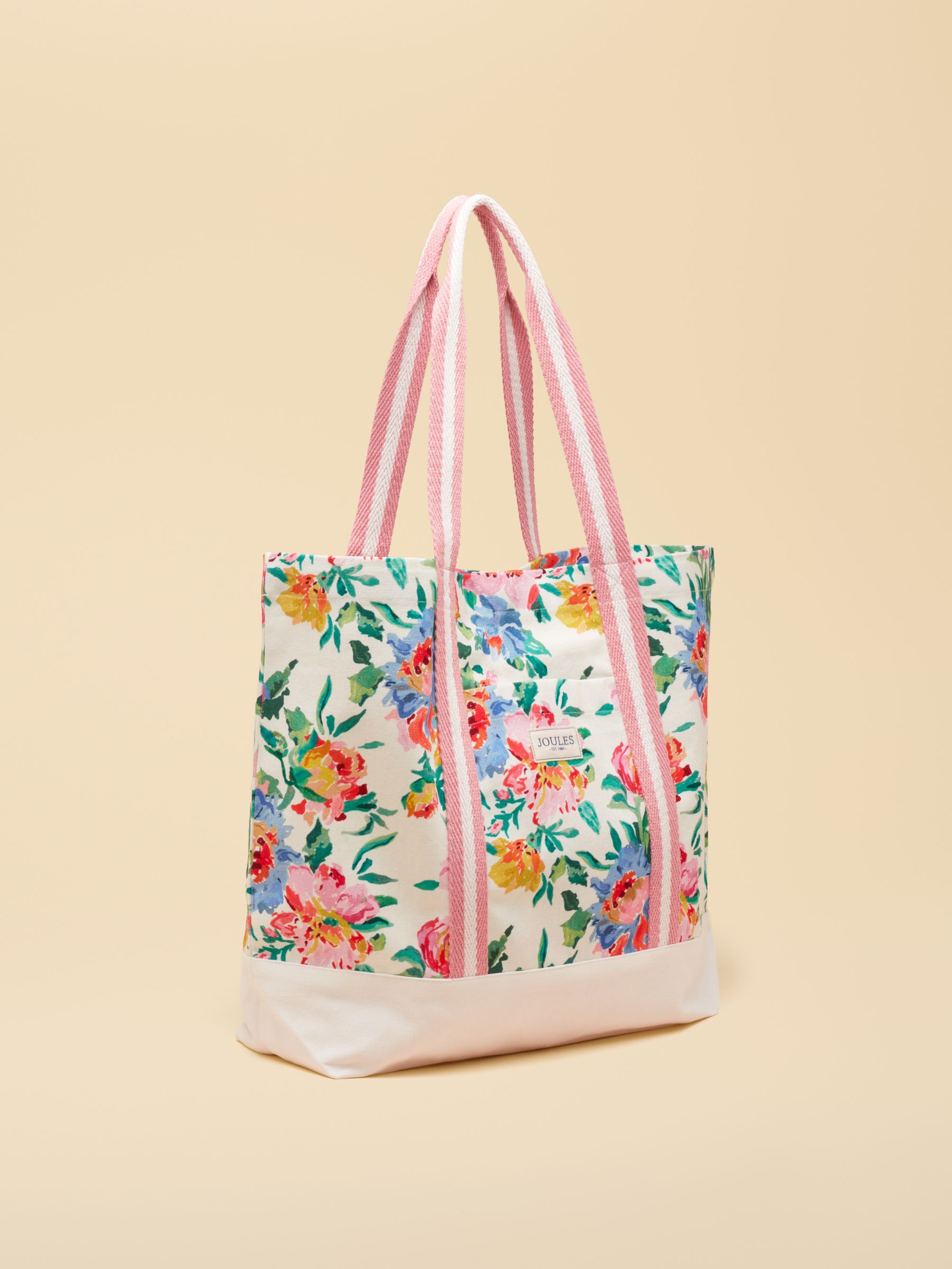 Promenade Floral Canvas Beach Tote Bag - Image 6 of 9