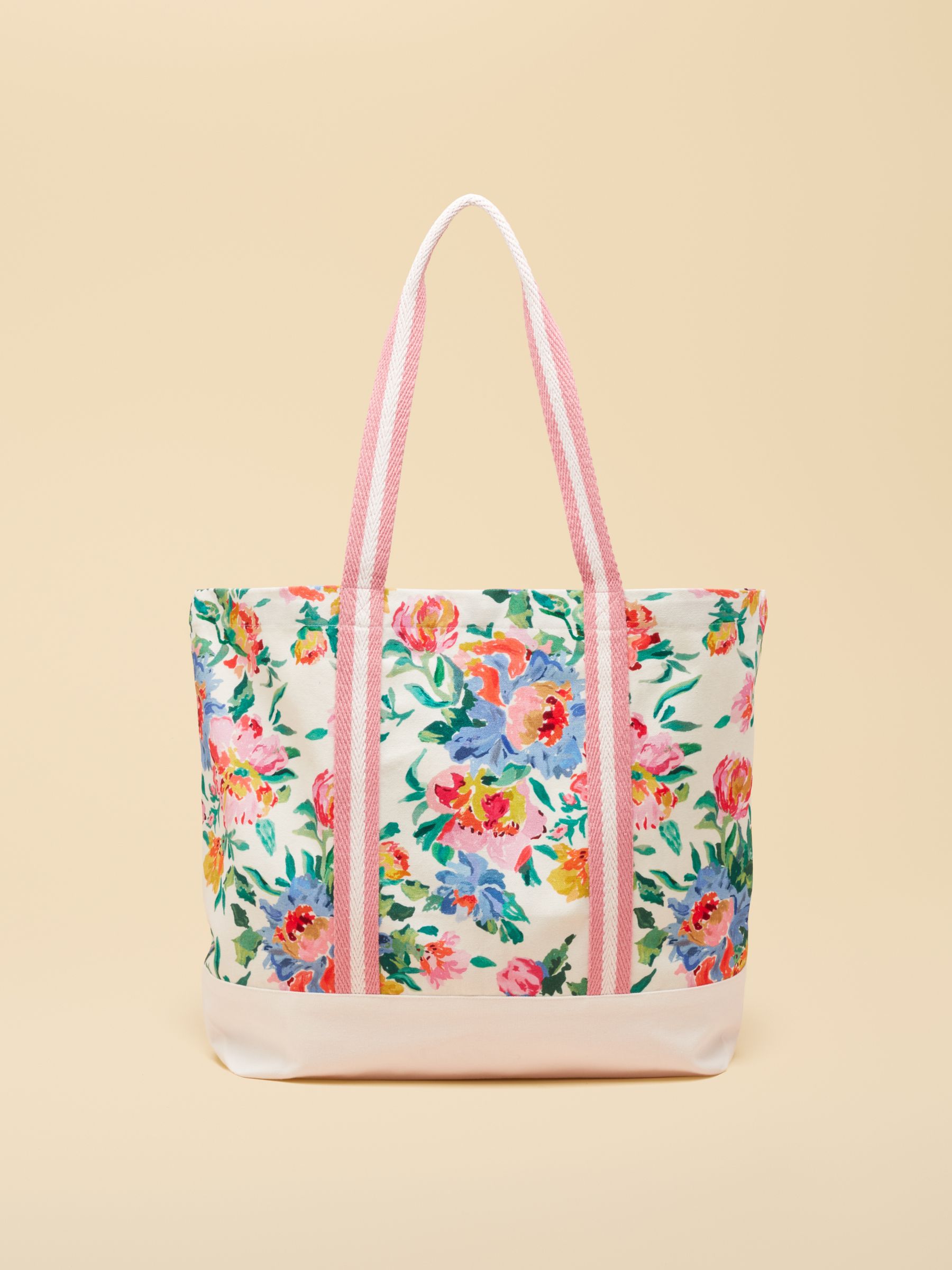 Promenade Floral Canvas Beach Tote Bag - Image 7 of 9