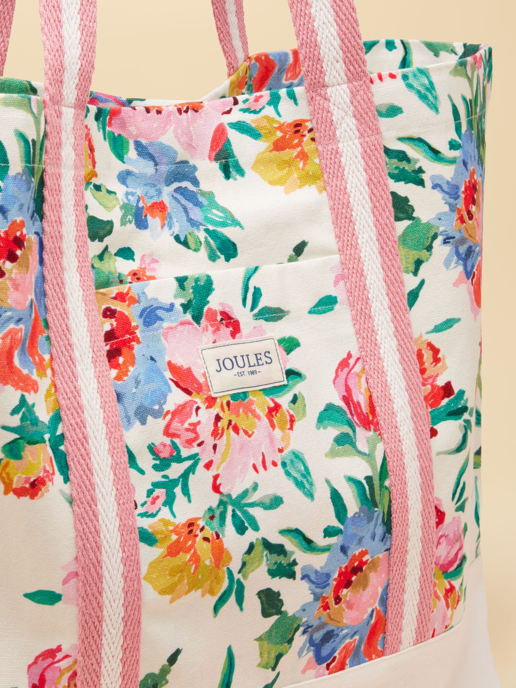 Promenade Floral Canvas Beach Tote Bag - Image 8 of 9
