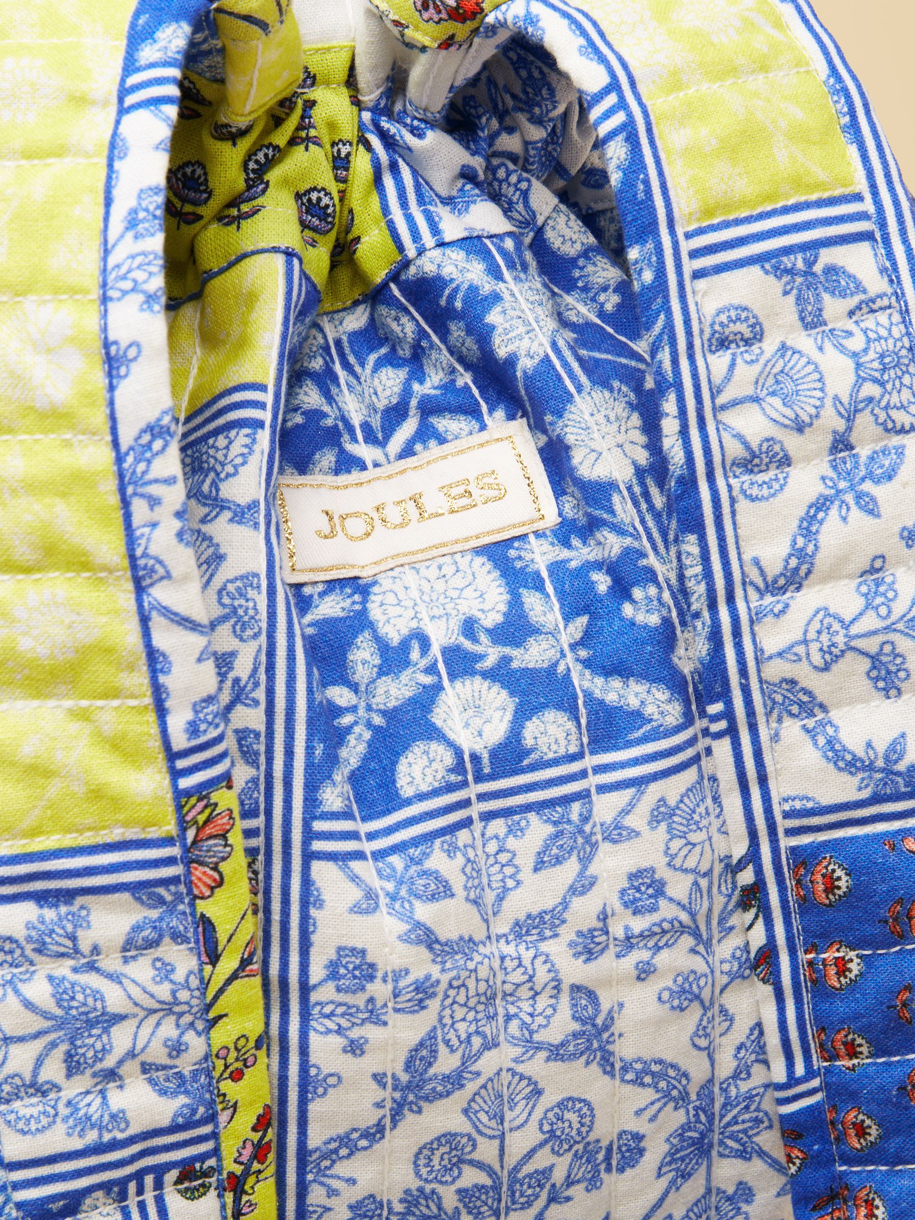 Nella Yellow Blue Hotch Potch Quilted Tote Bag - Image 7 of 9