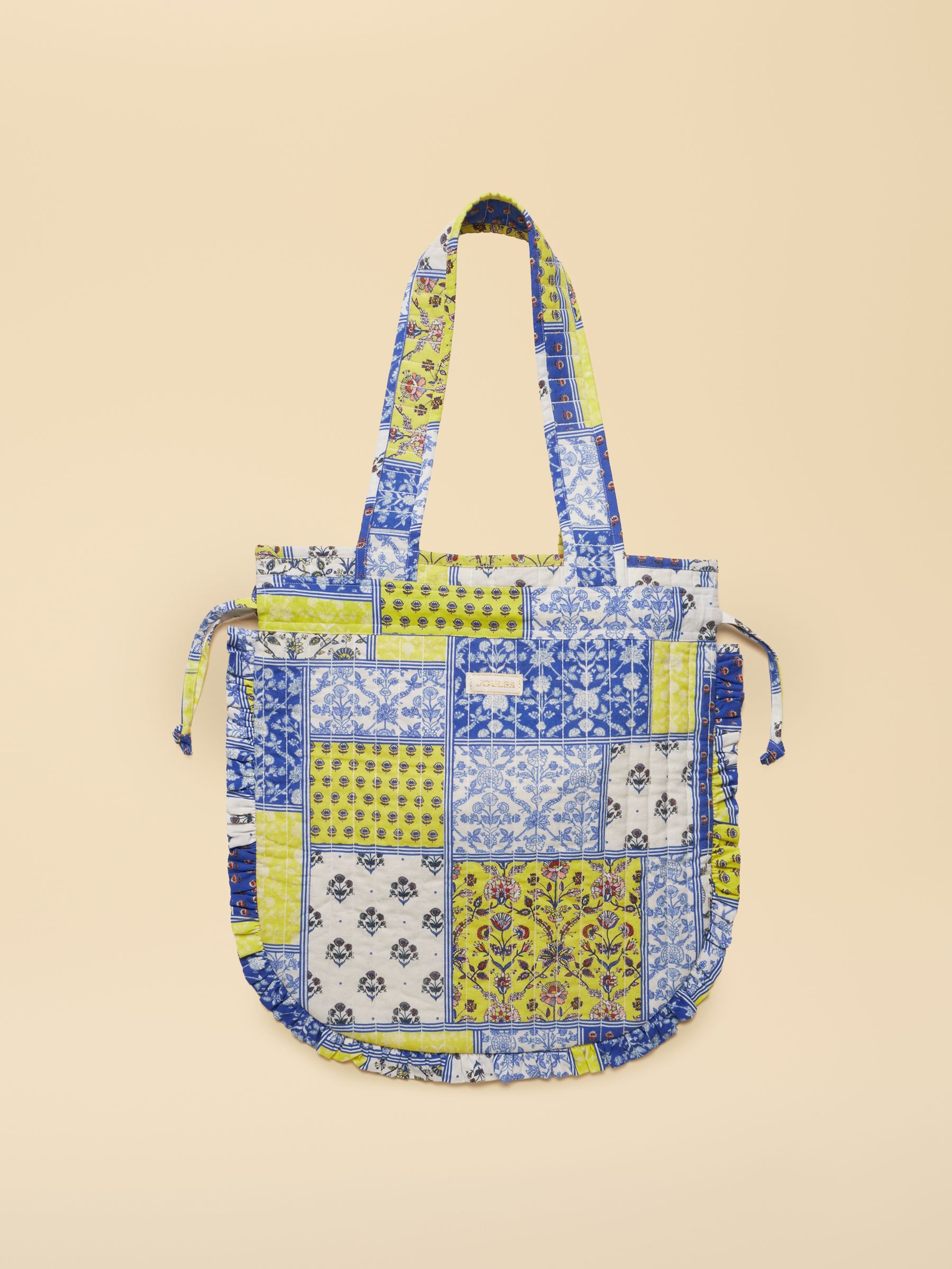 Nella Yellow Blue Hotch Potch Quilted Tote Bag - Image 9 of 9