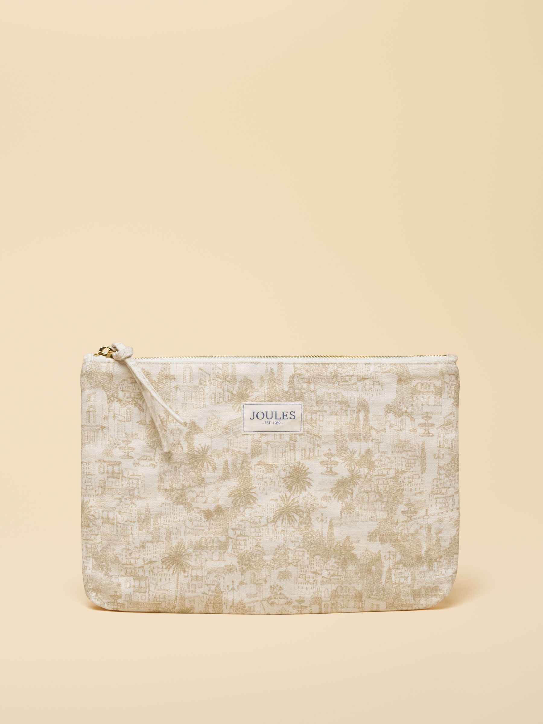 Carrywell Neutral Toile De Jouy Printed Pouch - Image 1 of 5