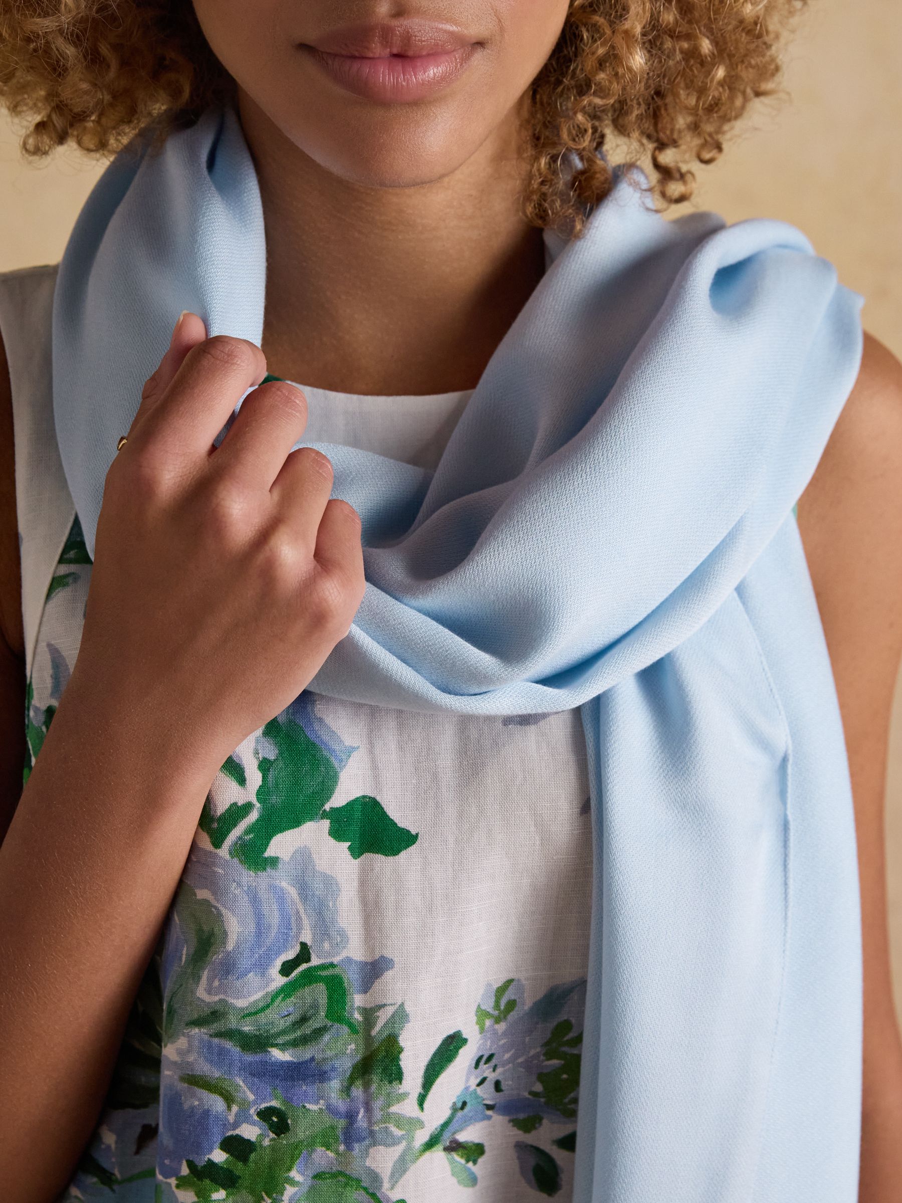 Ascot Blue Large Lightweight Wrap Scarf - Image 5 of 6