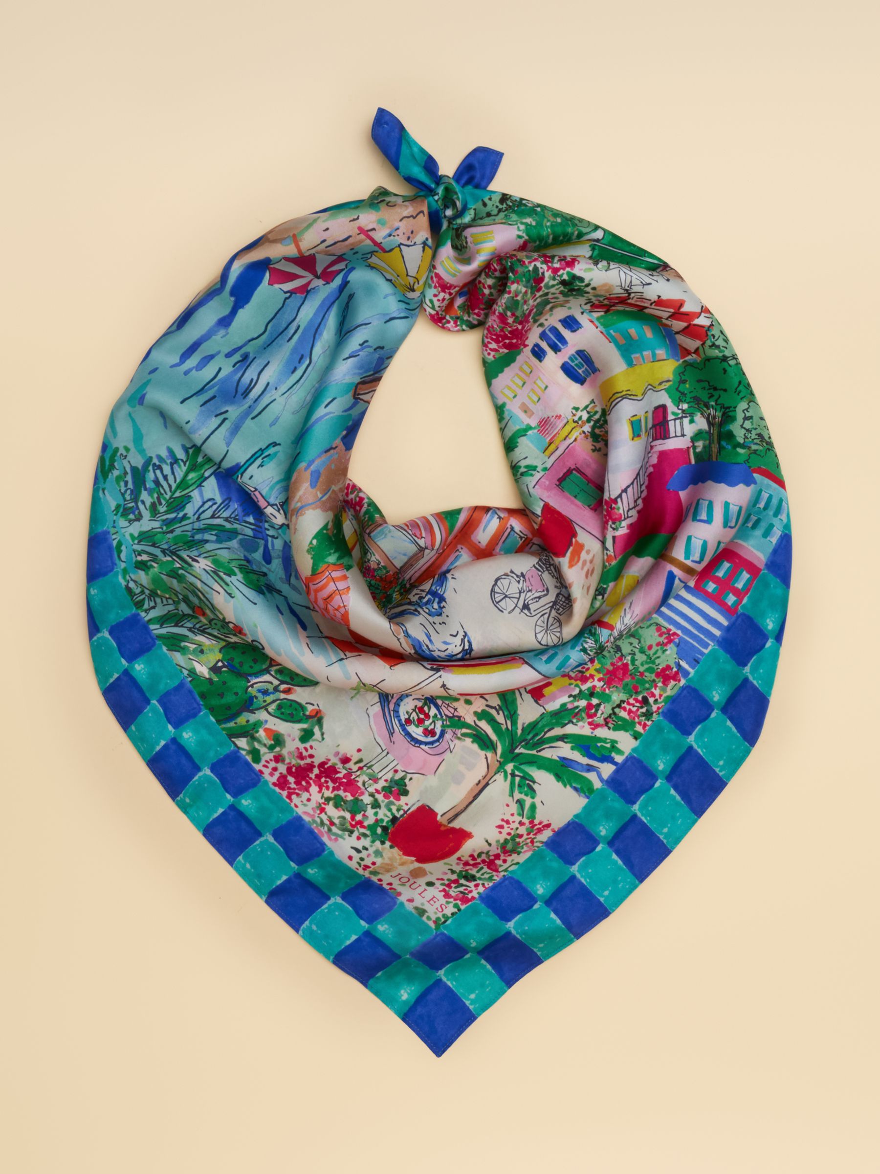 Bloomfield Amalfi Scene Square 100% Silk Scarf - Image 1 of 8