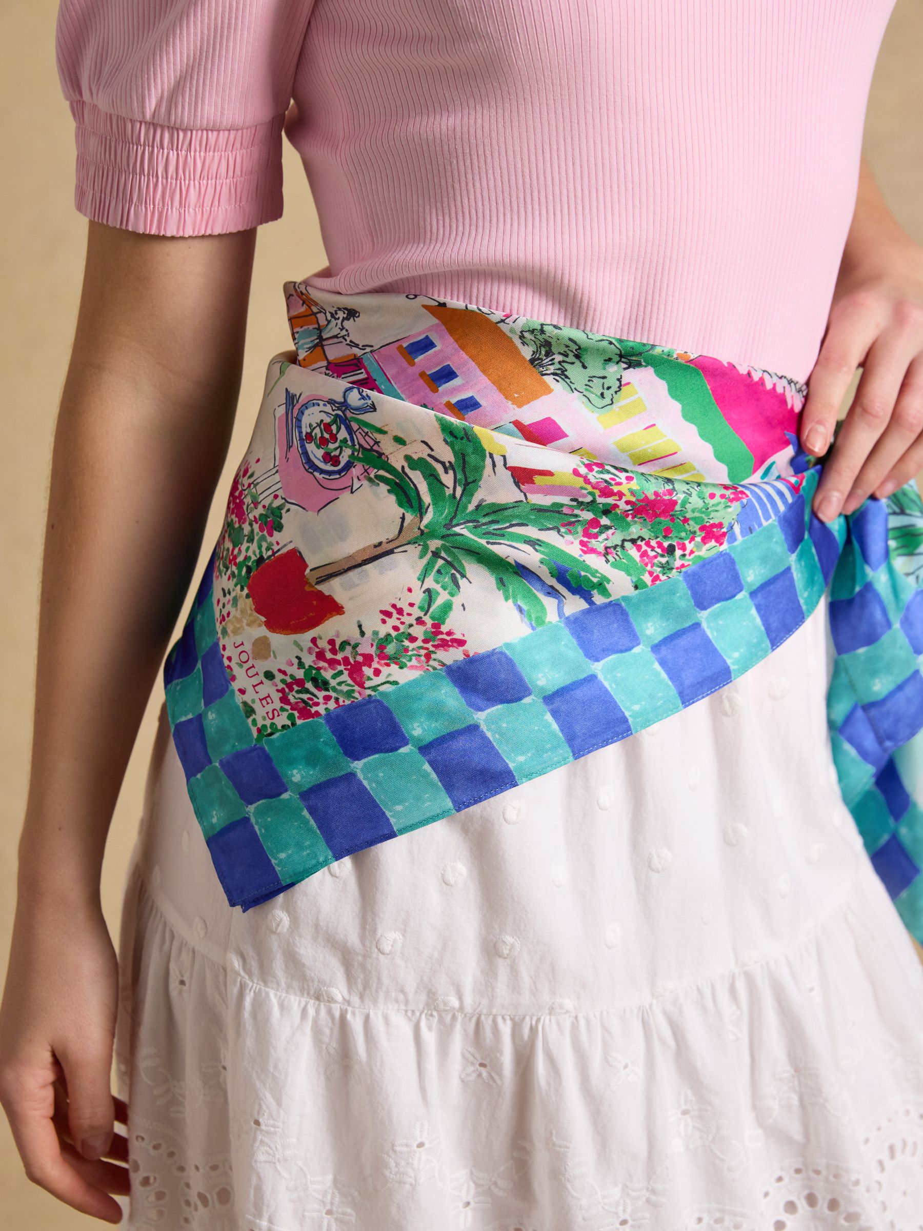 Bloomfield Amalfi Scene Square 100% Silk Scarf - Image 5 of 8