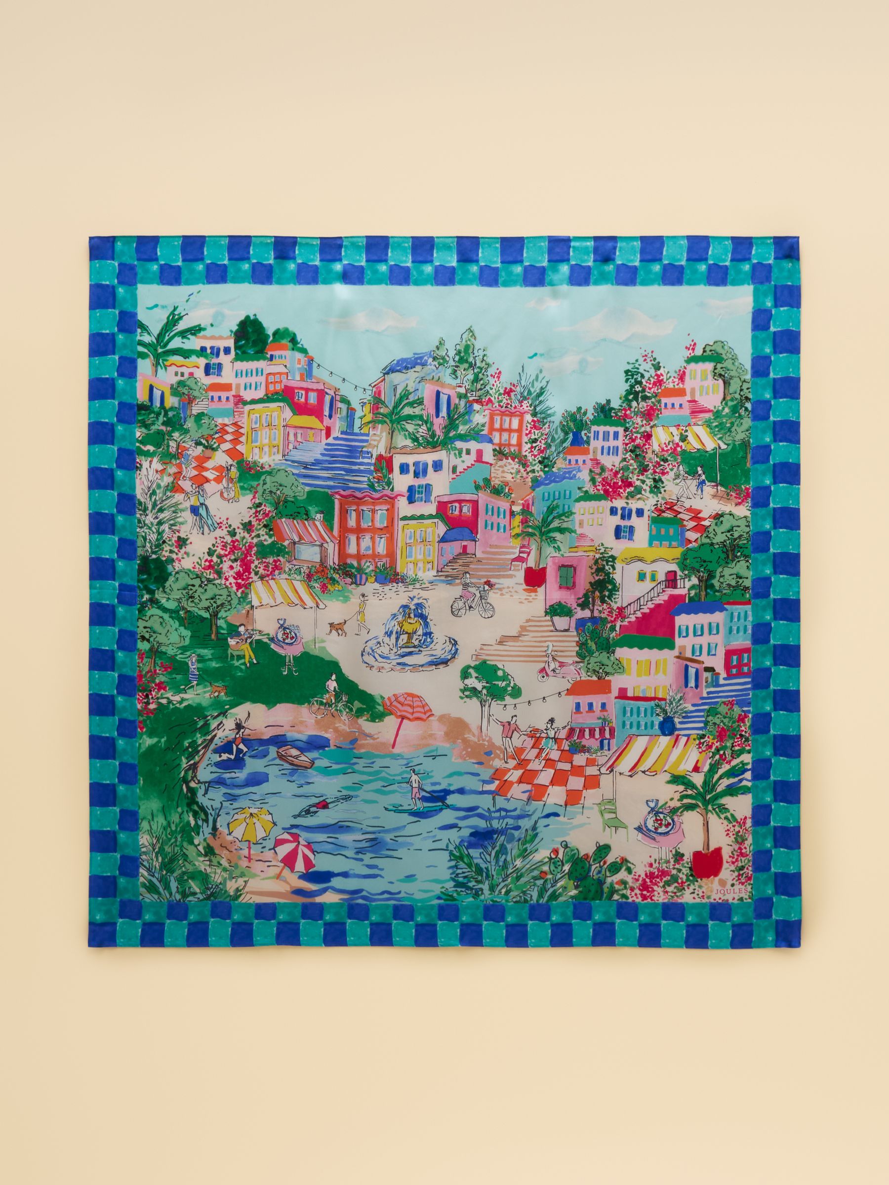 Bloomfield Amalfi Scene Square 100% Silk Scarf - Image 8 of 8