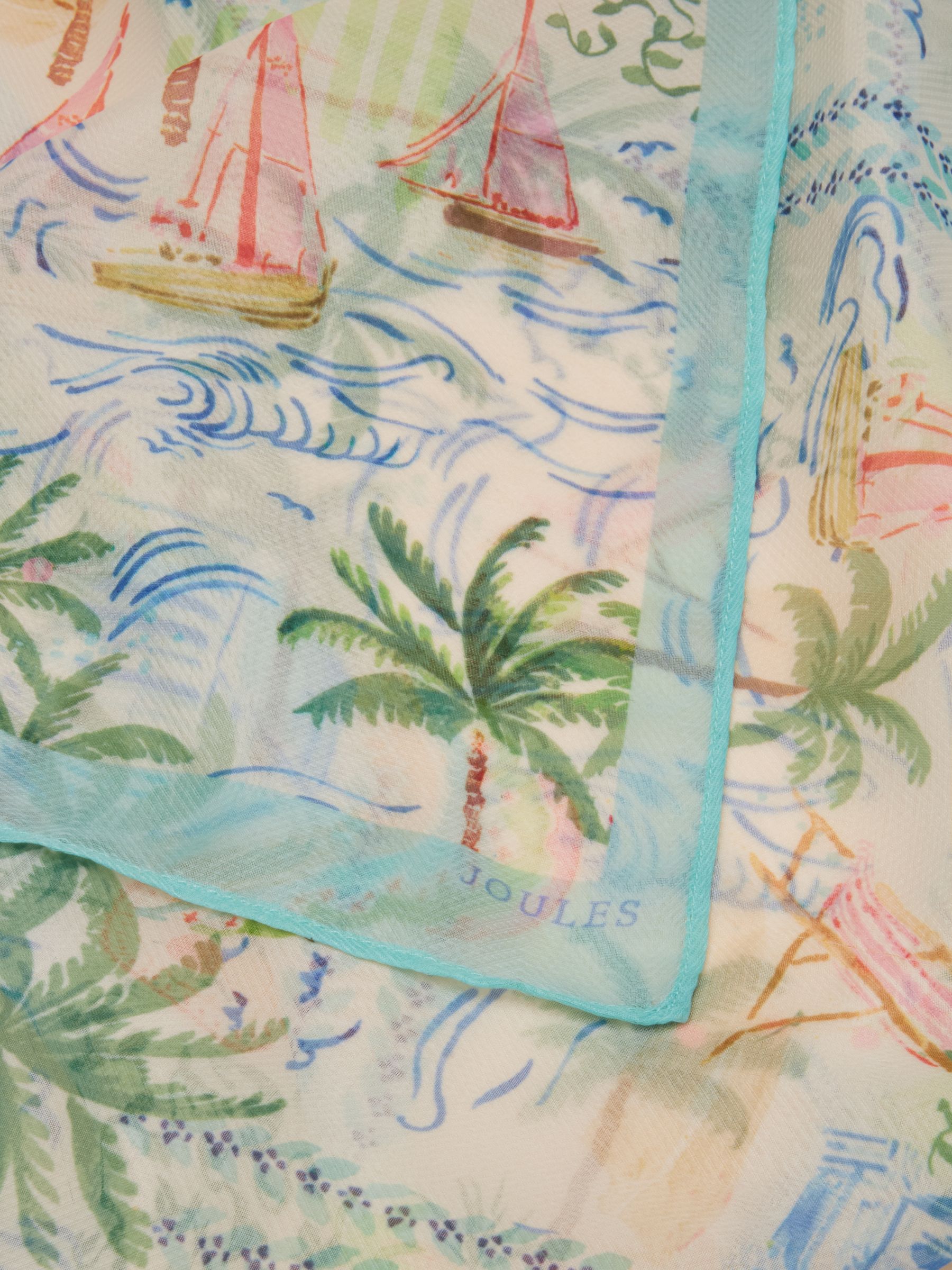 Abberton Palm Print Printed Scarf - Image 5 of 9