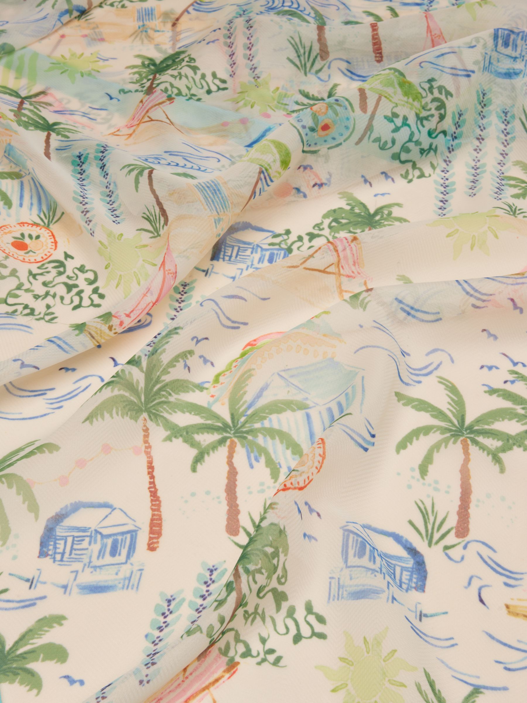 Abberton Palm Print Printed Scarf - Image 9 of 9