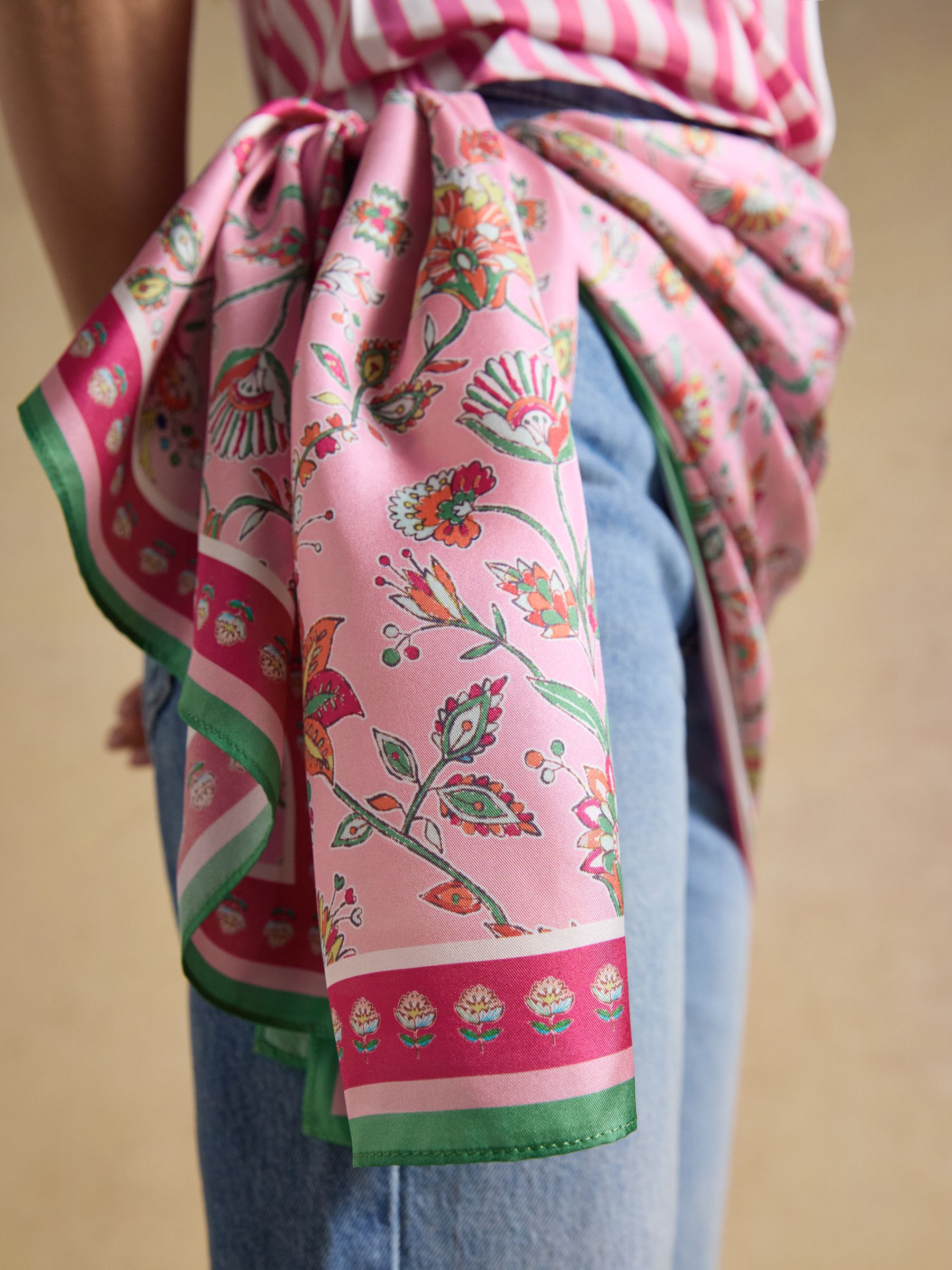 Windsor Pink Silk Scarf - Image 6 of 8