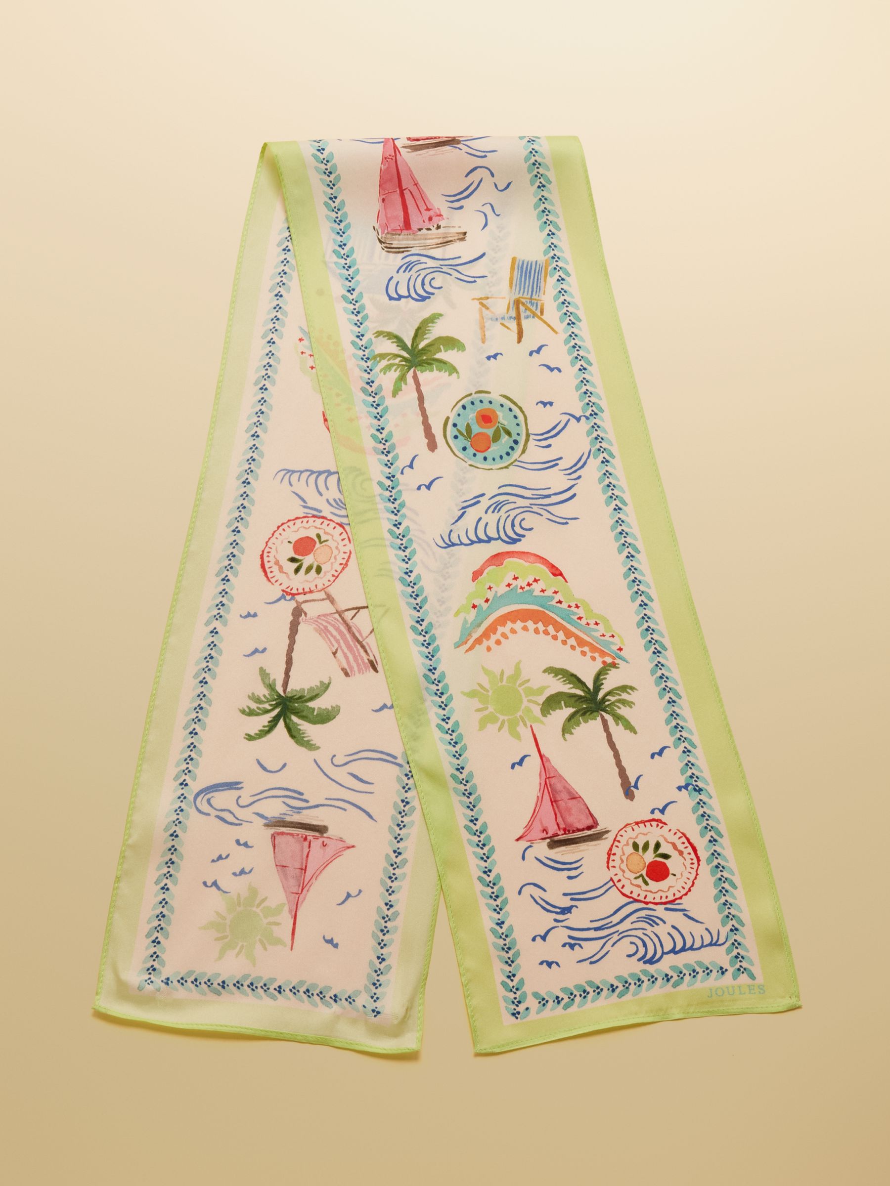 Highgrove Palm Print 100% Silk Printed Scarf - Image 1 of 7