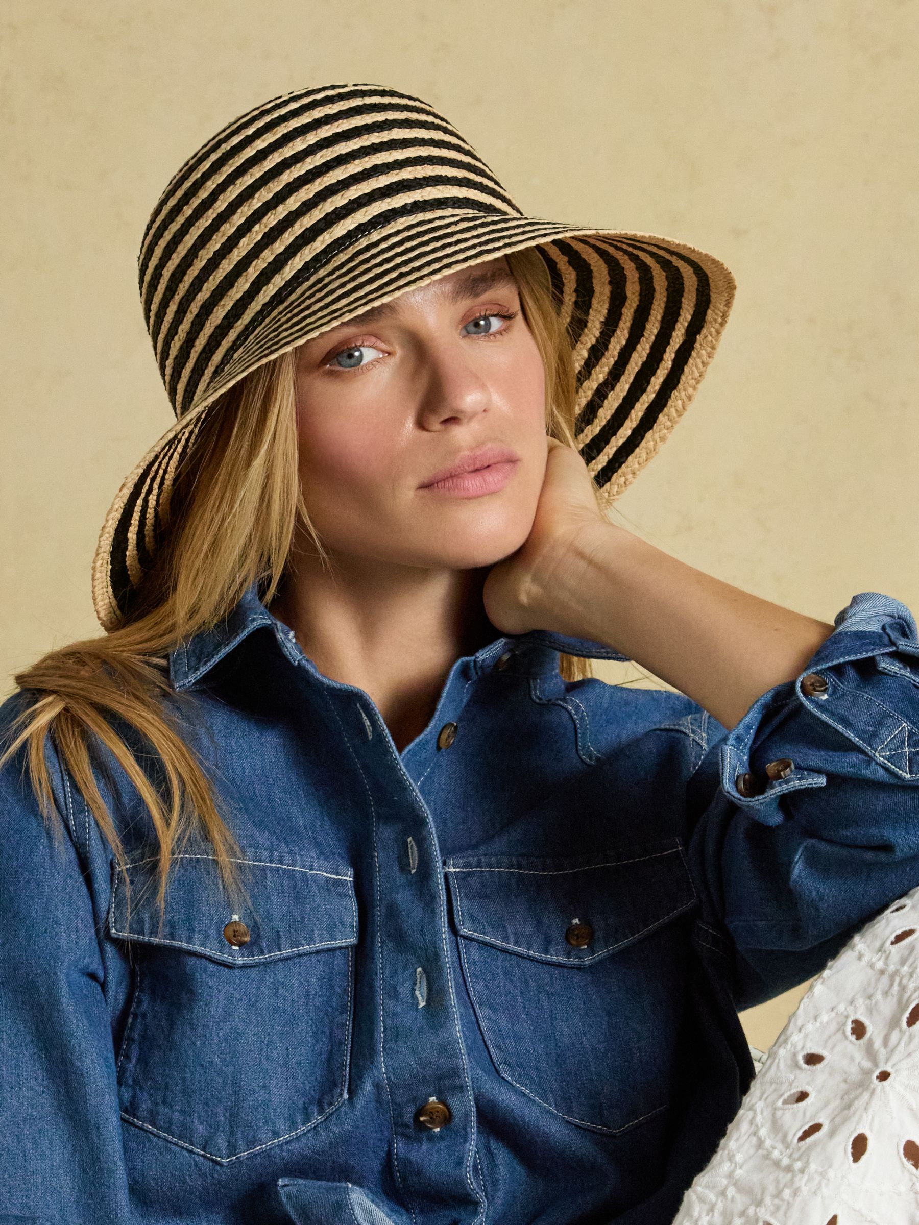 Albany Black Stripe Cloche Hat - Image 2 of 9