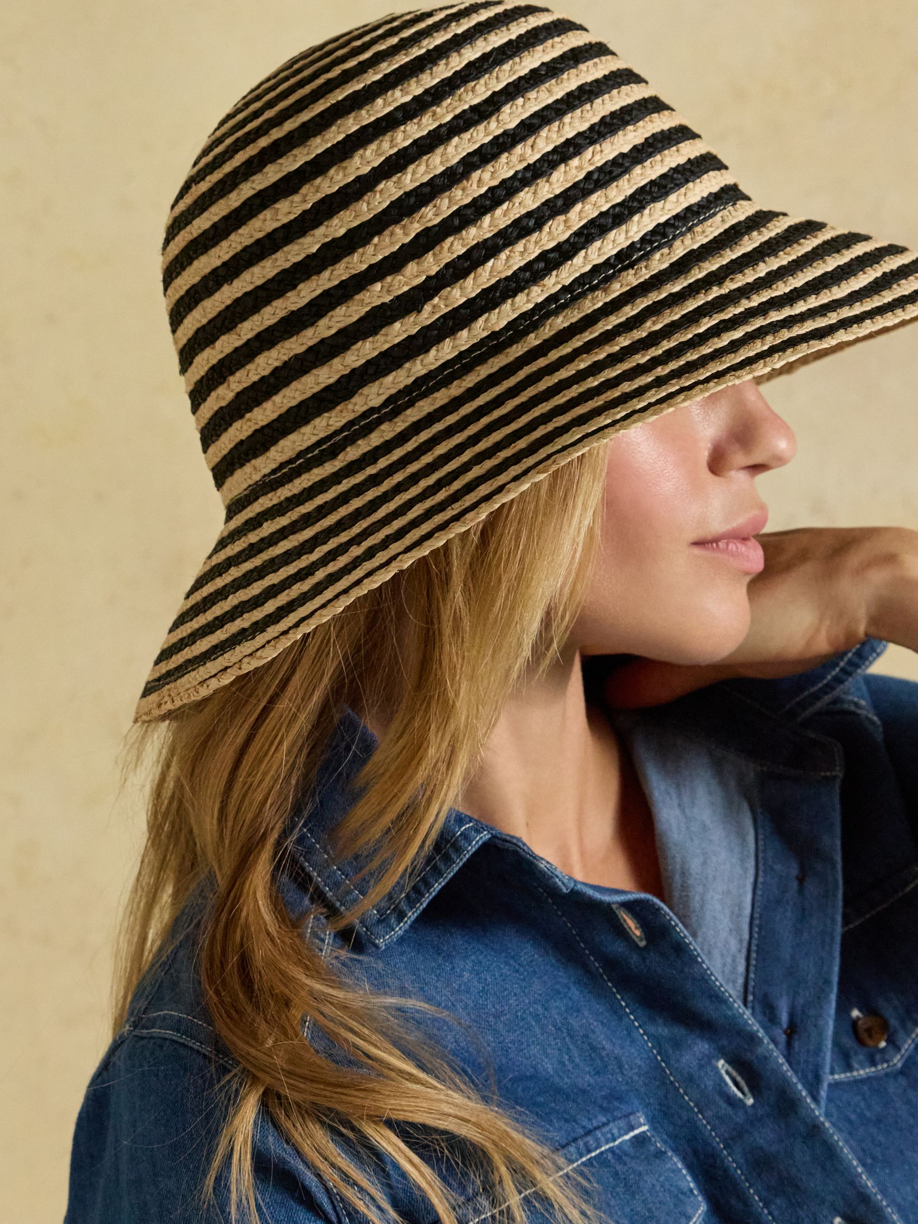 Albany Black Stripe Cloche Hat - Image 4 of 9