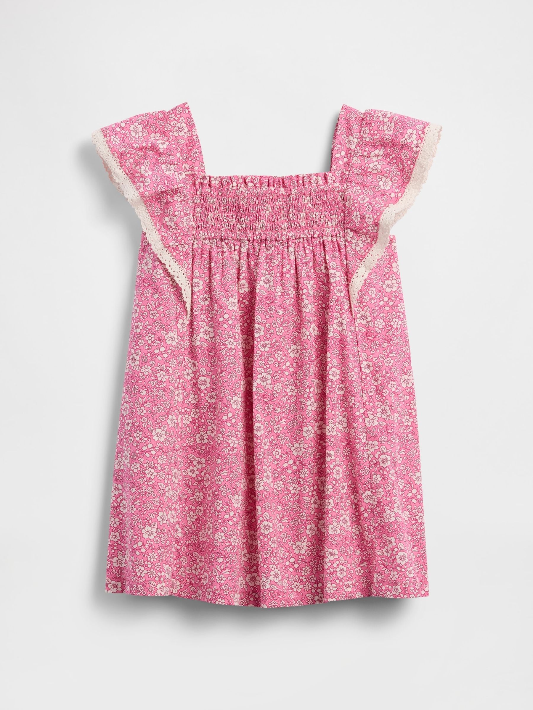 Pink Poplin Flutter-Sleeve Dress (6mths-5yrs) - Image 2 of 4