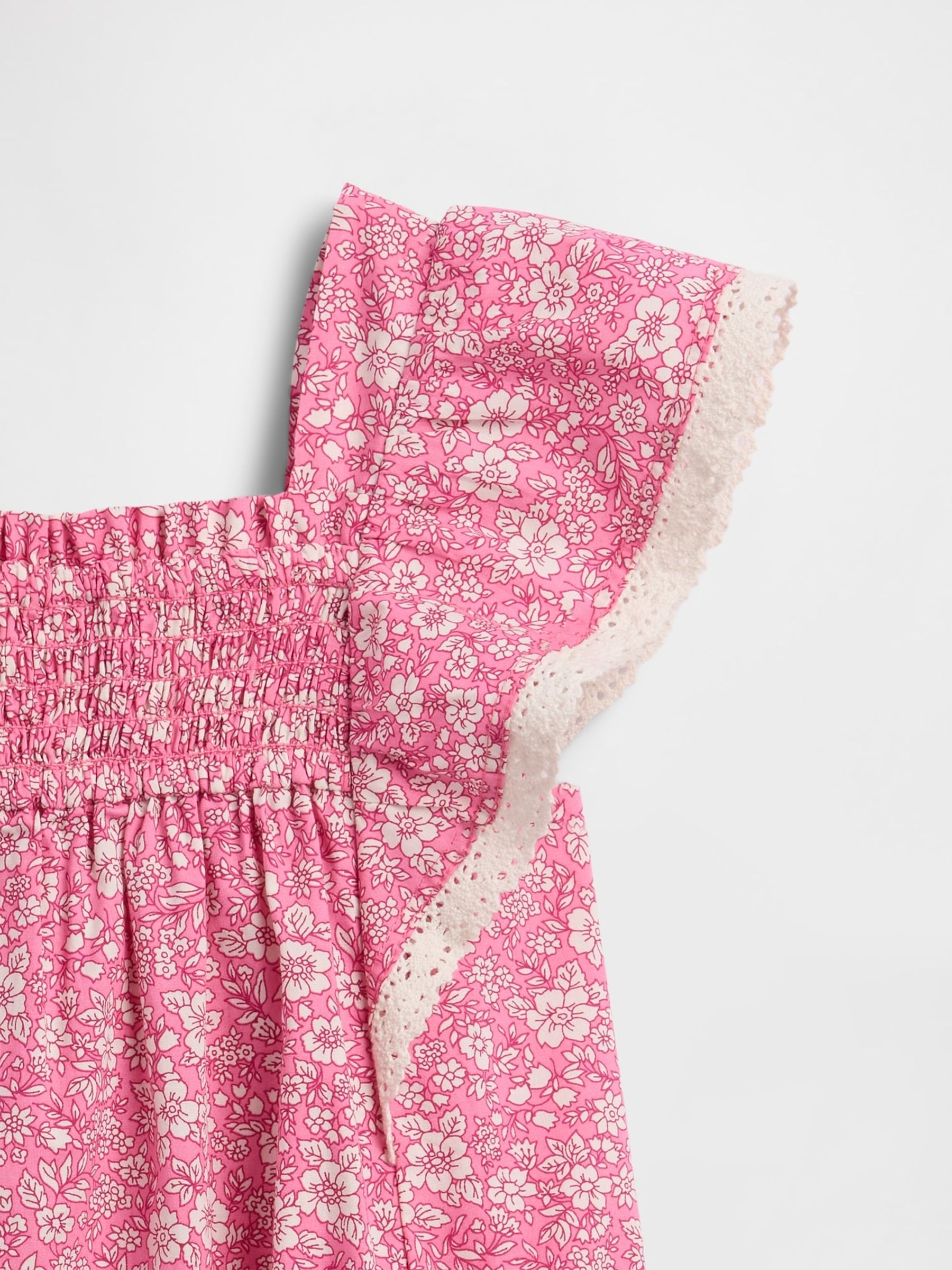 Pink Poplin Flutter-Sleeve Dress (6mths-5yrs) - Image 4 of 4