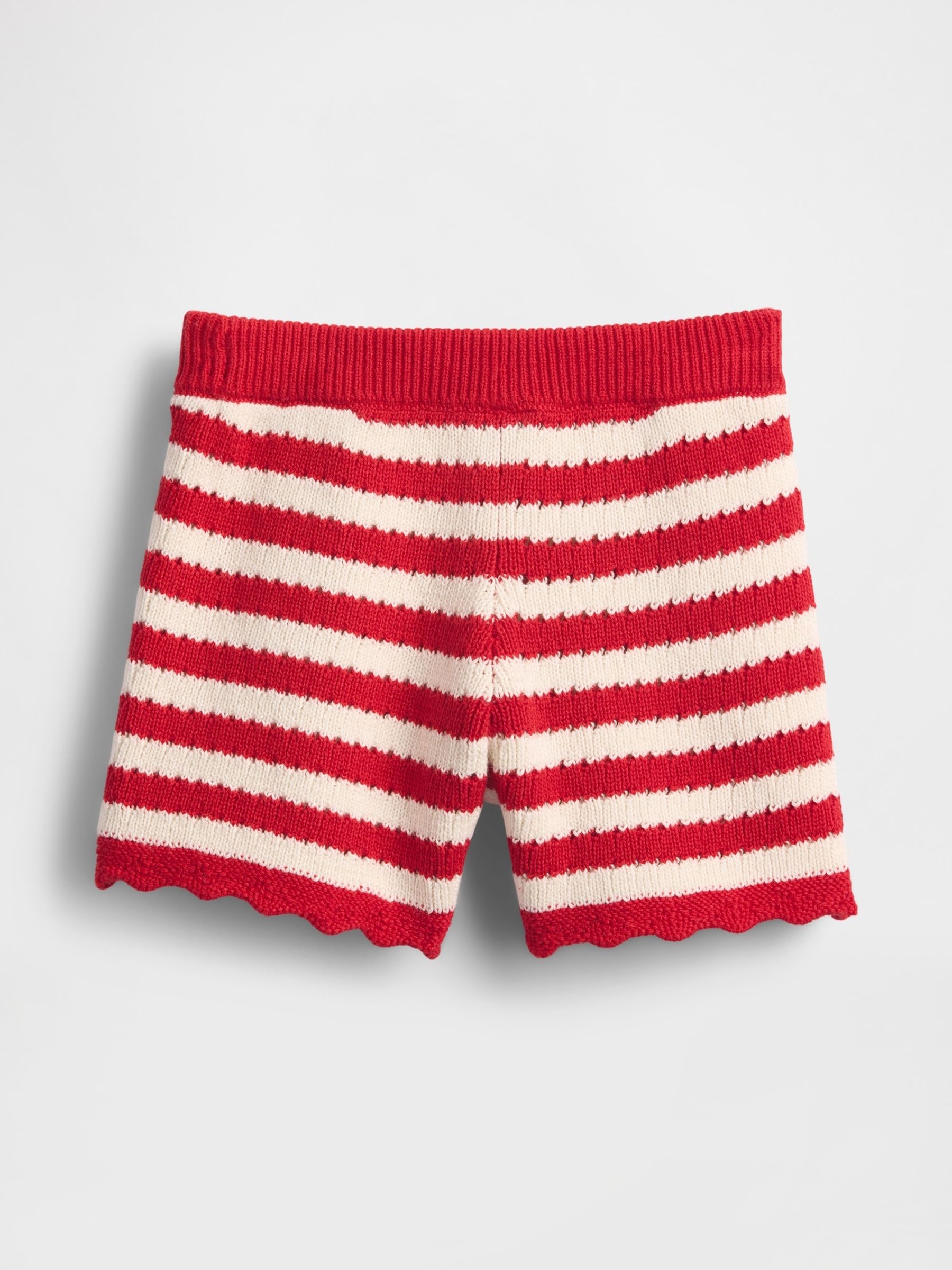 Red Crochet Pull On Shorts (6mths-5yrs) - Image 1 of 3