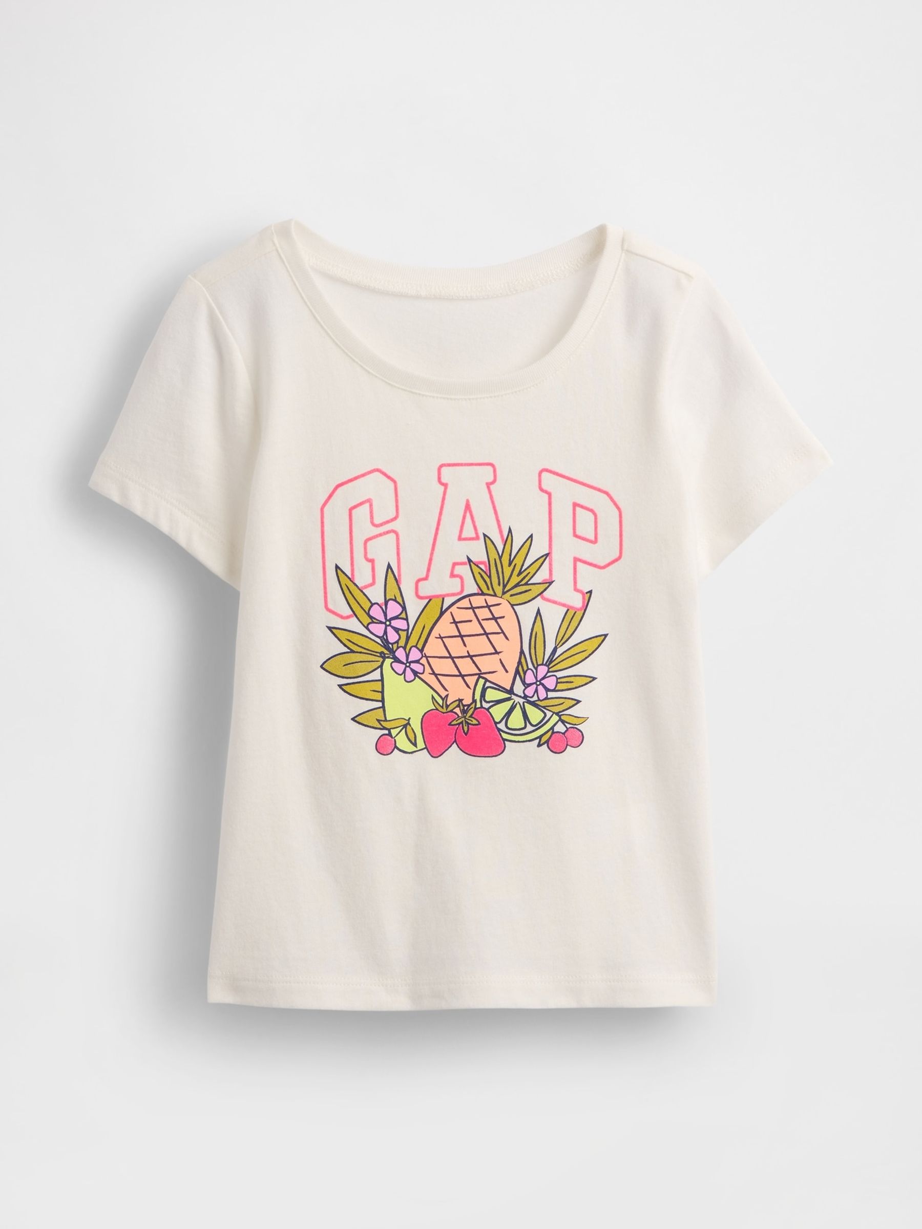 White Fruit Short Sleeve Crew Neck Graphic T-Shirt (6mths-5yrs) - Image 1 of 3