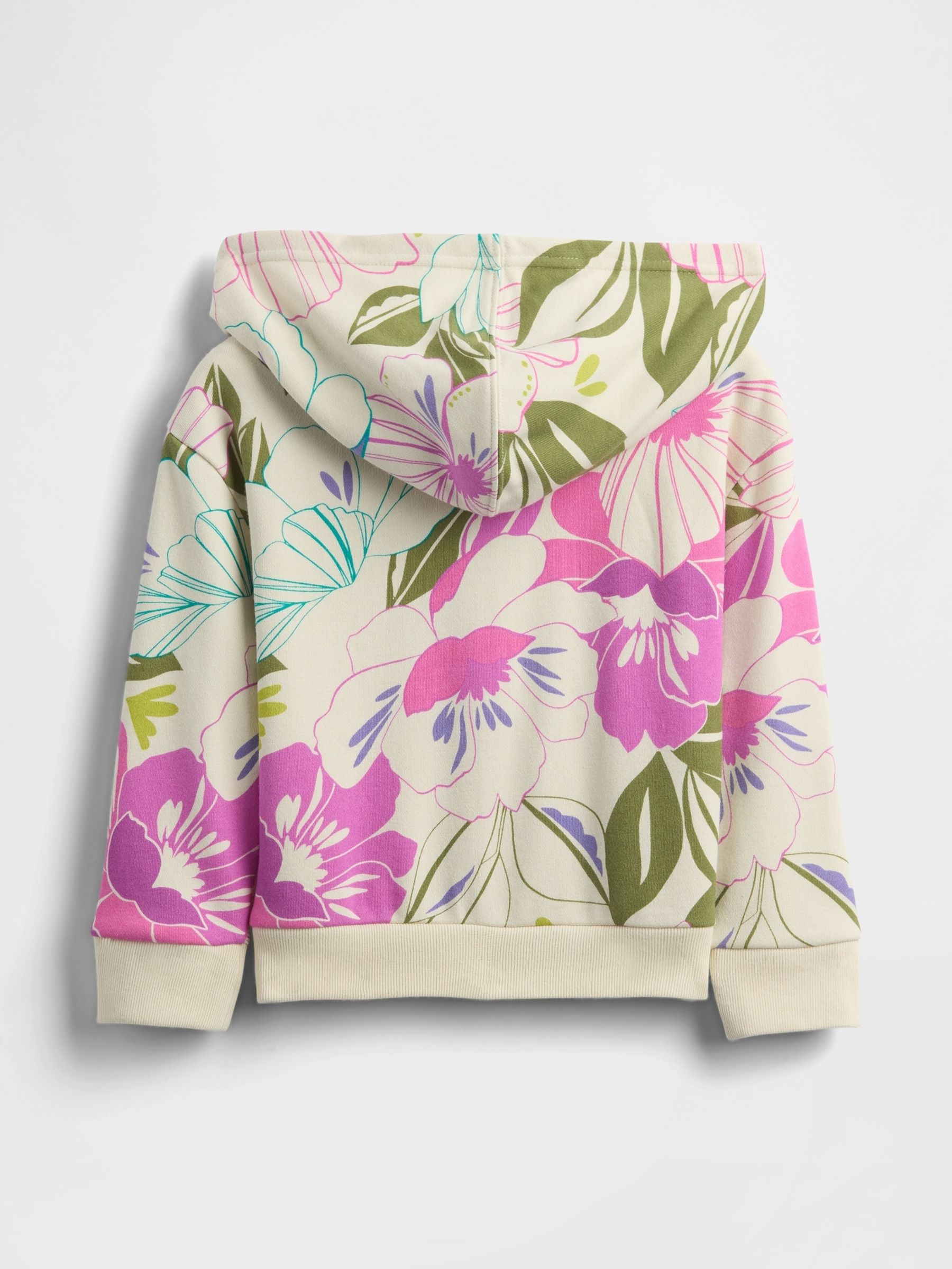 Beige Floral Logo Fleece-Lined Zip Up Hoodie (6mths-5yrs) - Image 2 of 3