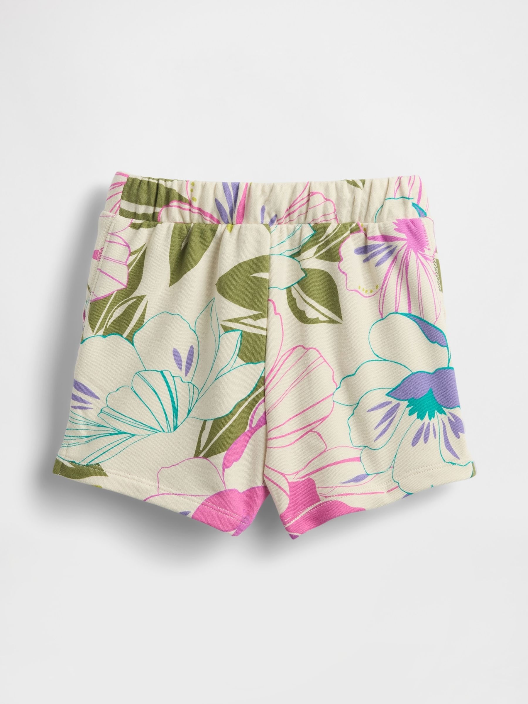 Beige Floral Logo Pull On Shorts - Image 2 of 3