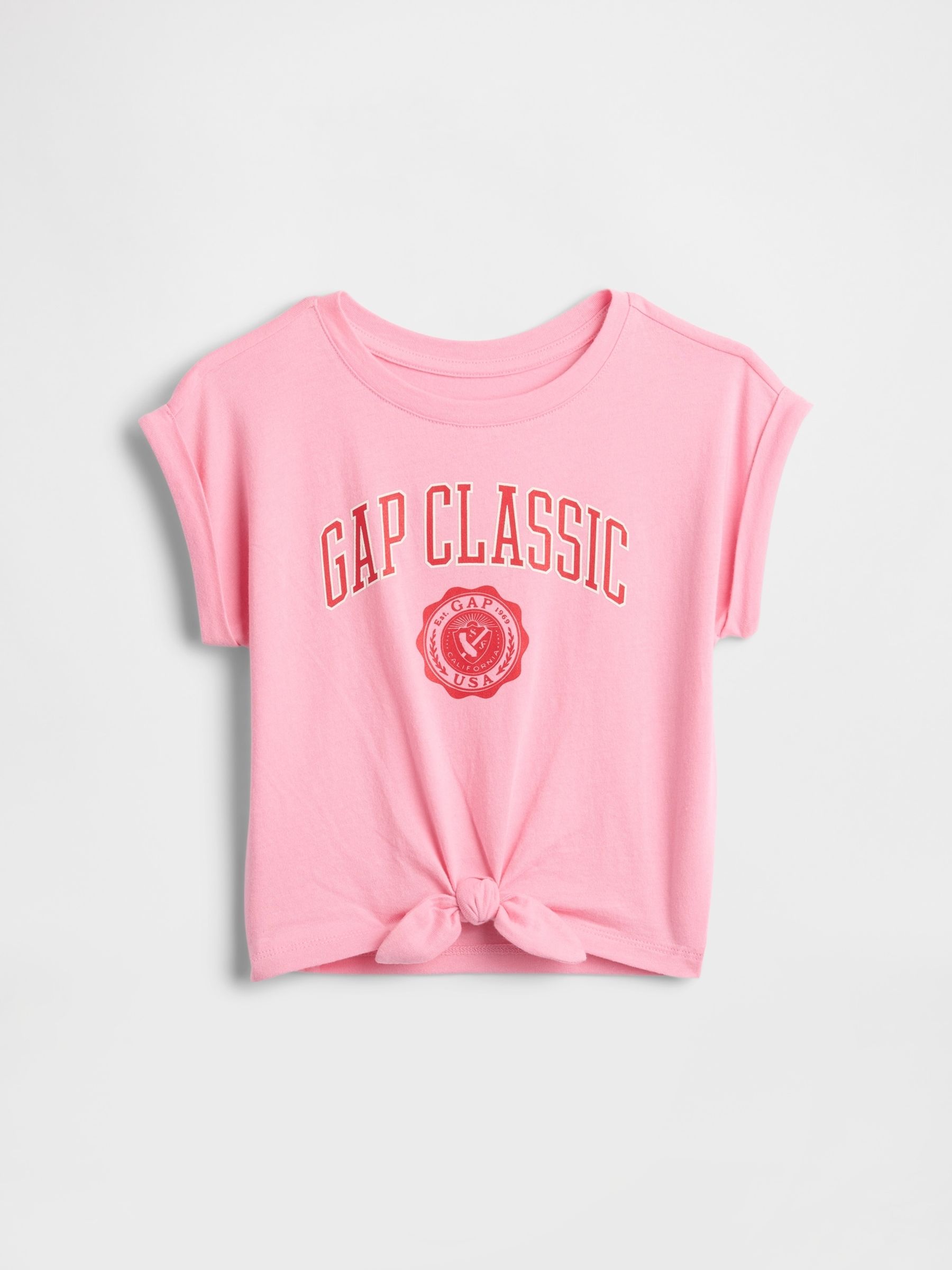 Pink Tie-Knot Logo Rolled Sleeve T-Shirt (6mths-5yrs) - Image 1 of 3