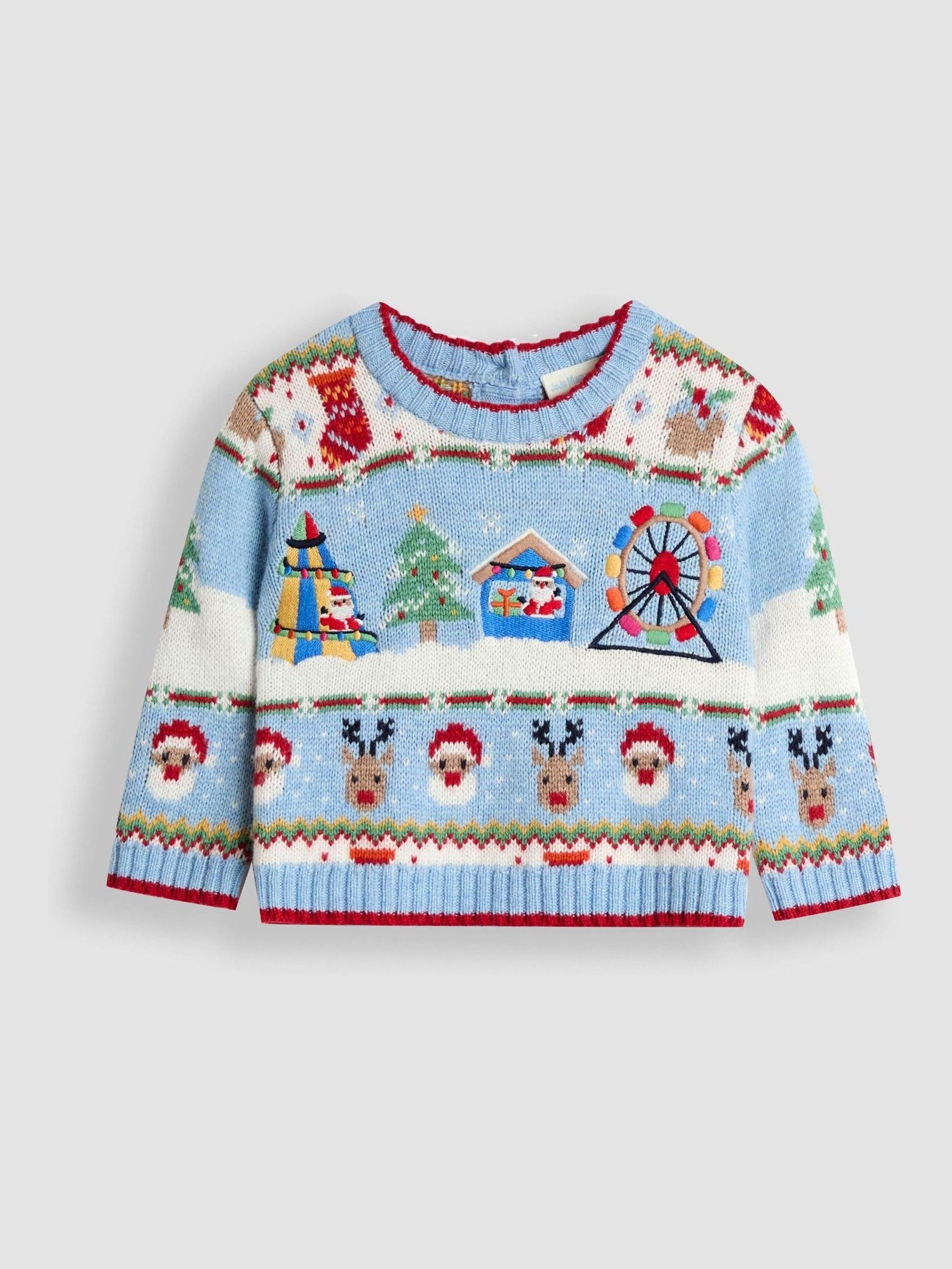 Blue 2-Piece Christmas Fair Isle Jumper & Leggings Set - Image 2 of 6
