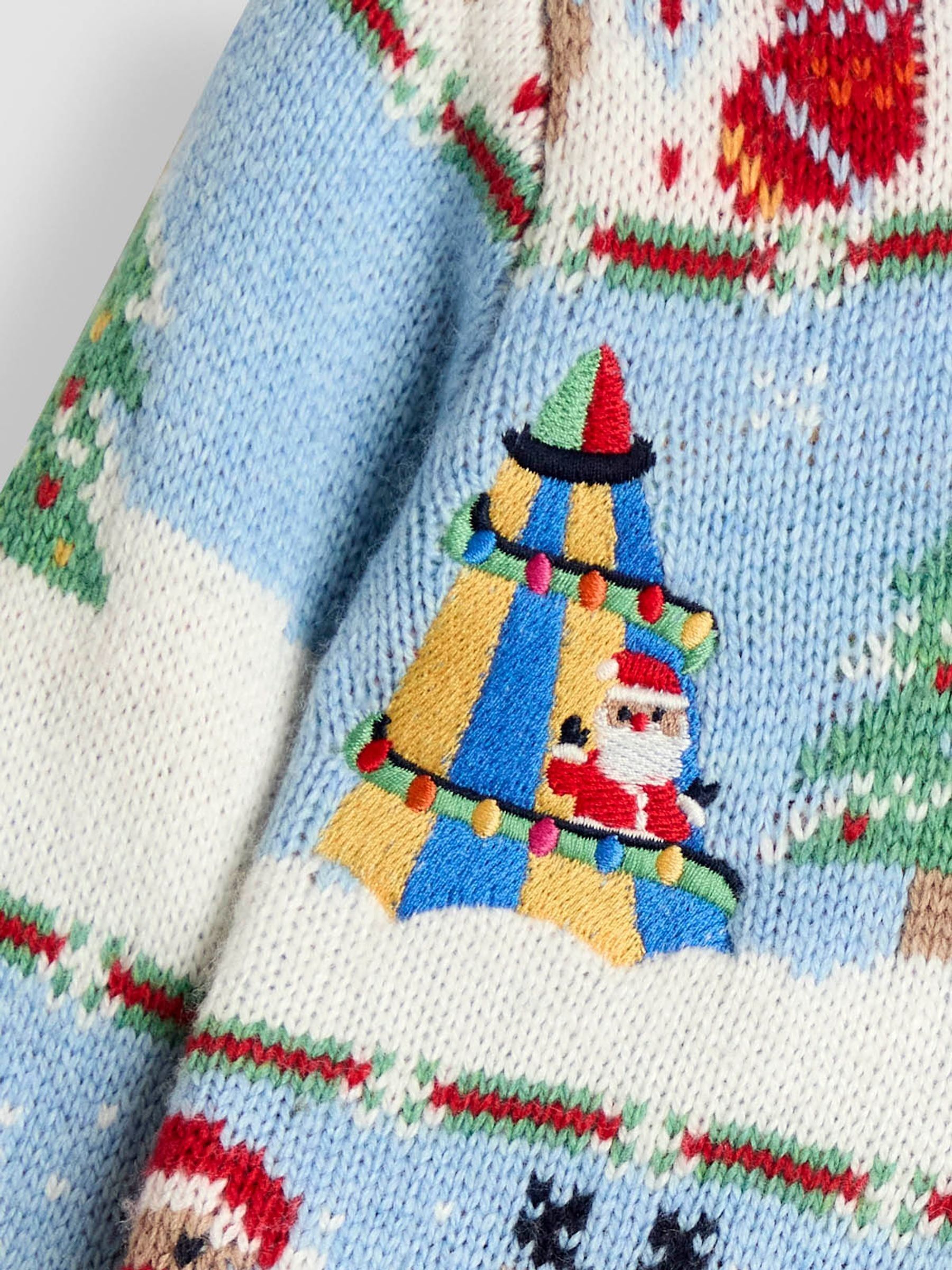 Blue 2-Piece Christmas Fair Isle Jumper & Leggings Set - Image 3 of 6