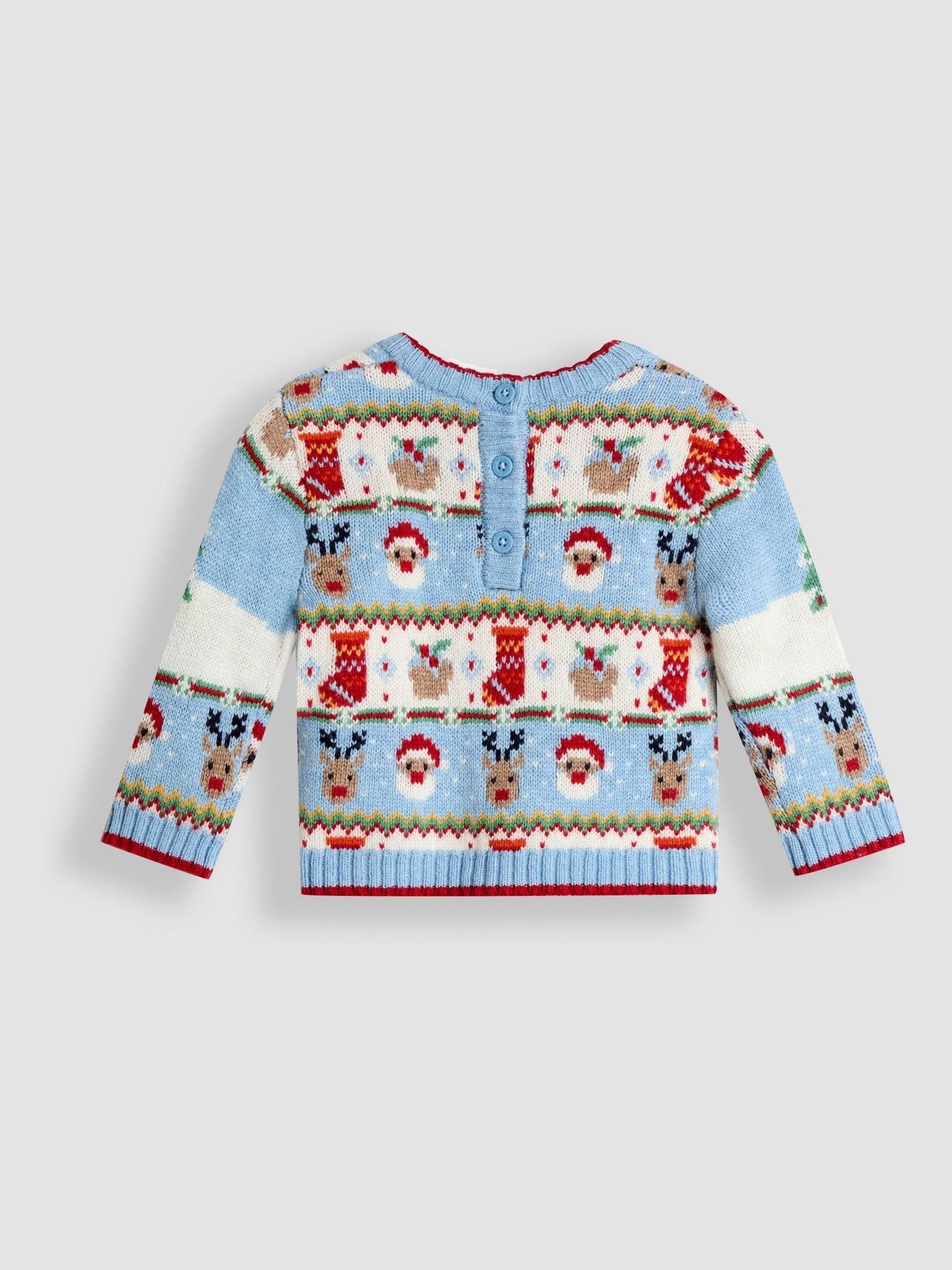 Blue 2-Piece Christmas Fair Isle Jumper & Leggings Set - Image 4 of 6