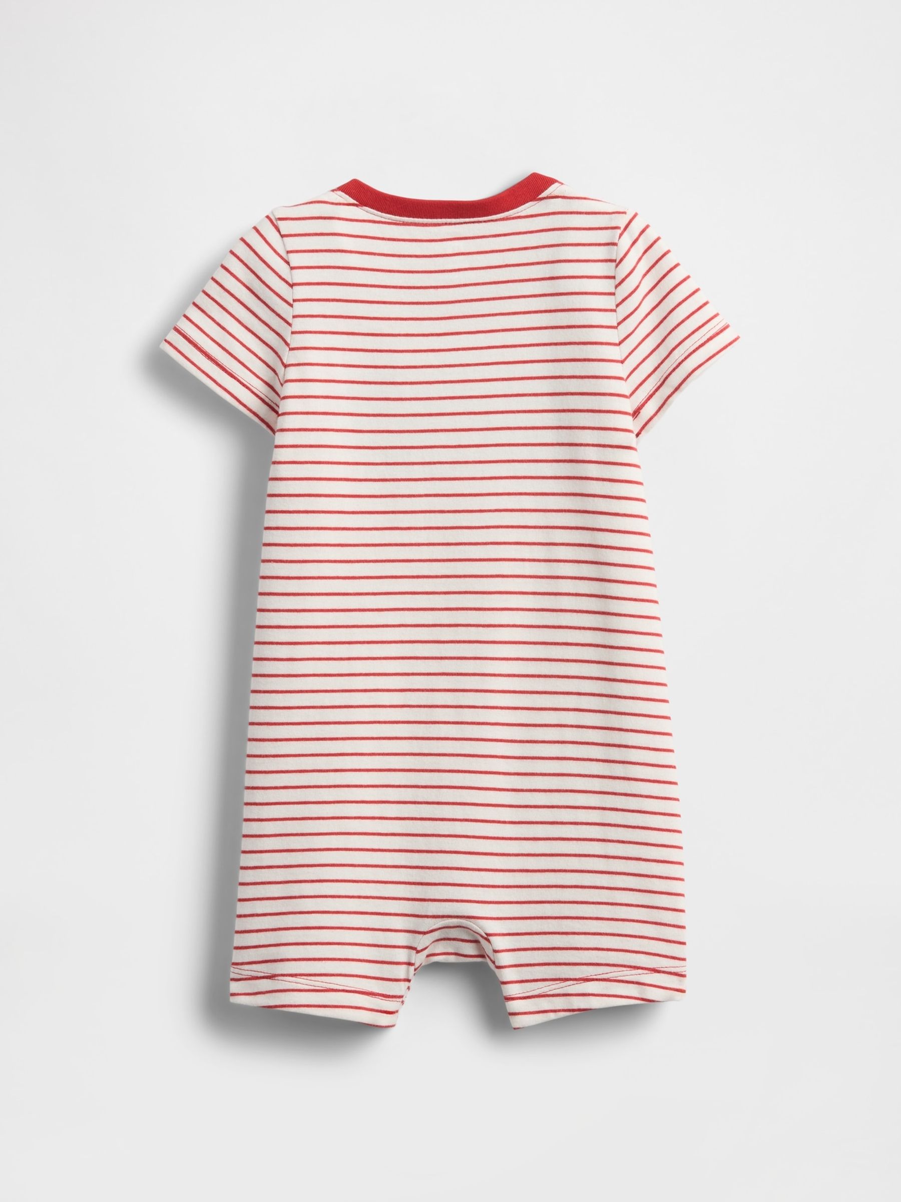 Red Stripe Logo Cotton One-Piece (Newborn-24mths) - Image 2 of 3