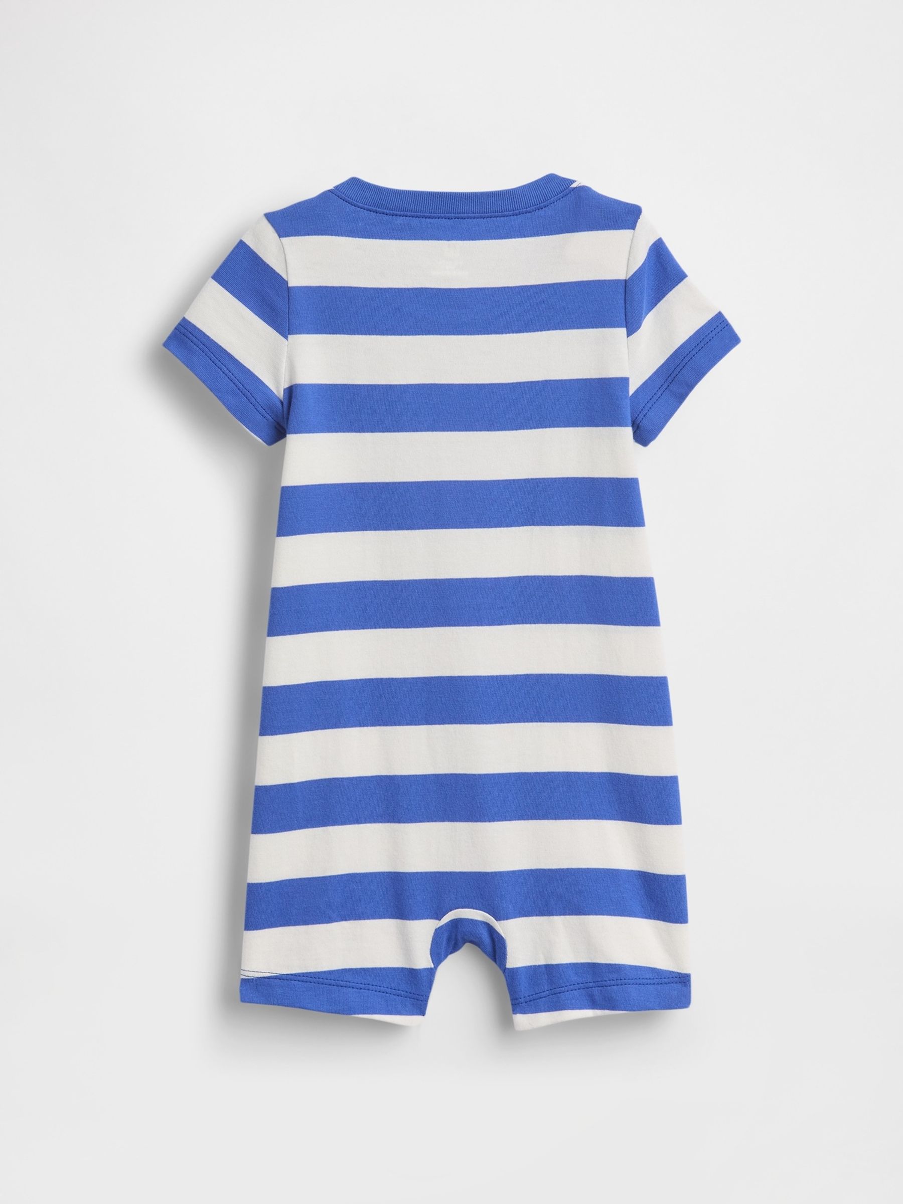 Blue Stripe Logo Cotton One-Piece (Newborn-24mths) - Image 2 of 3