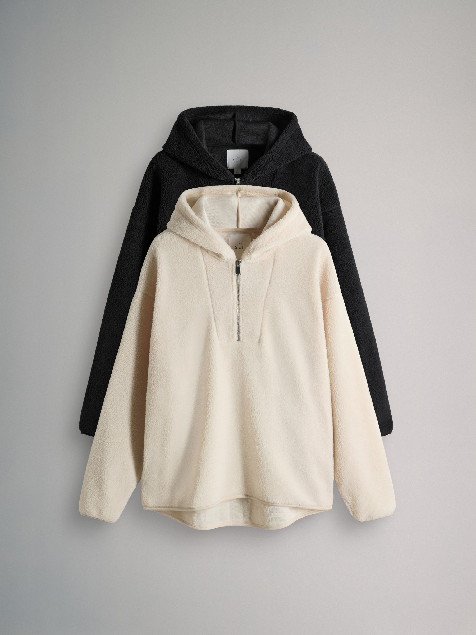 2 Pack Borg Hooded Longline Sweatshirts - Image 1 of 6