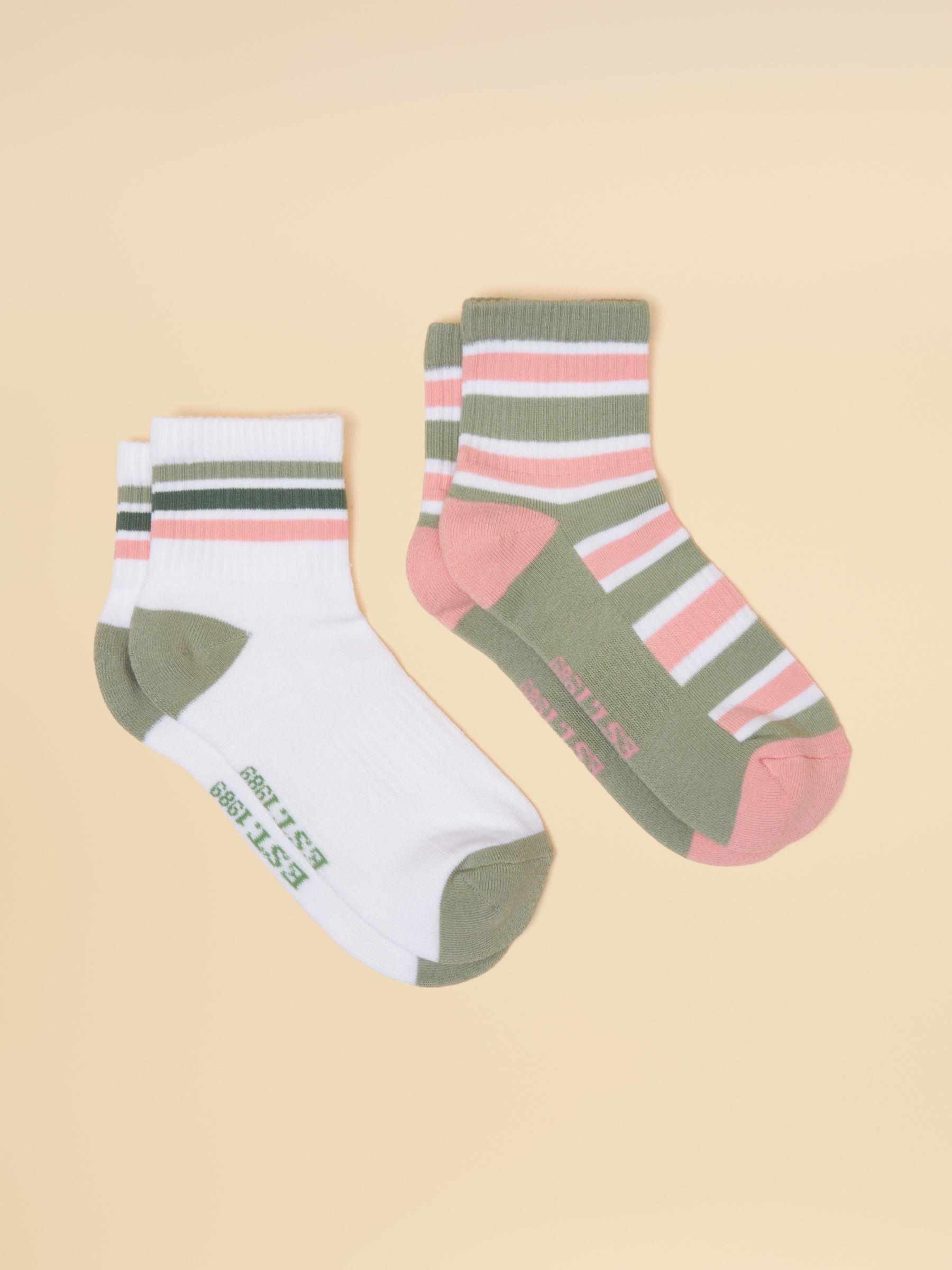 Volley Green Pink 2 Pack Tennis Sock - Image 1 of 3