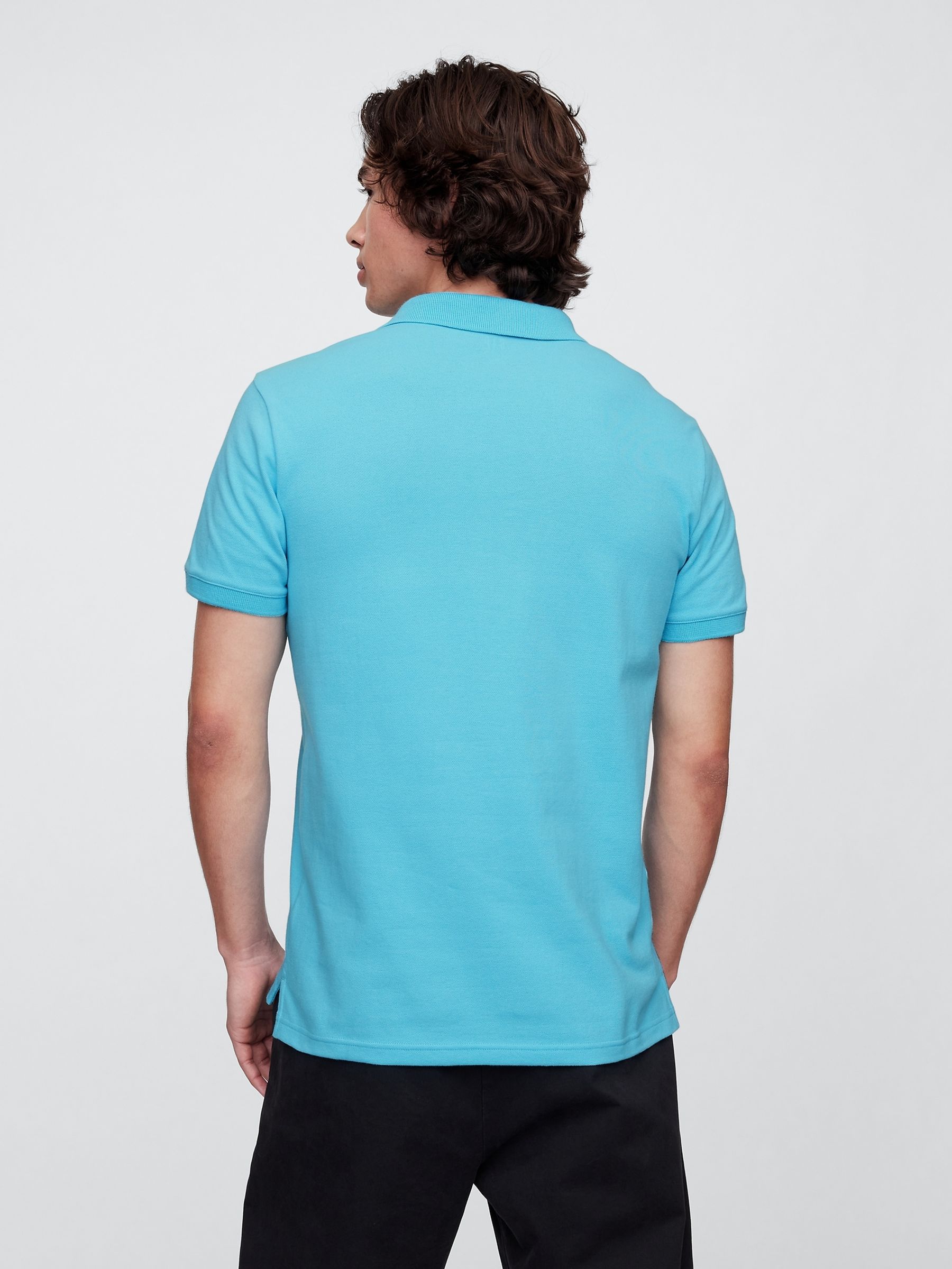 Blue Pique Logo 100% Cotton Short Sleeve Polo Shirt - Image 2 of 5