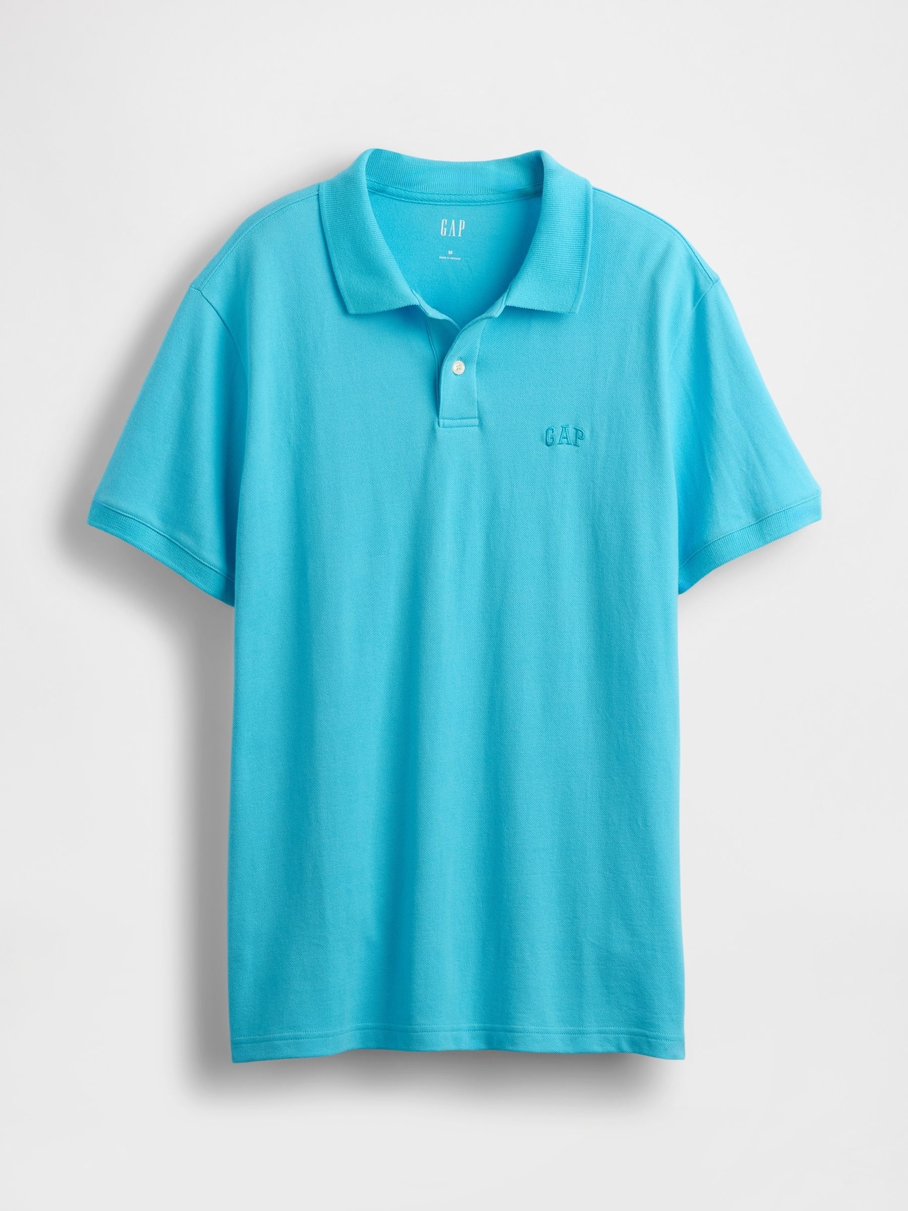 Blue Pique Logo 100% Cotton Short Sleeve Polo Shirt - Image 4 of 5