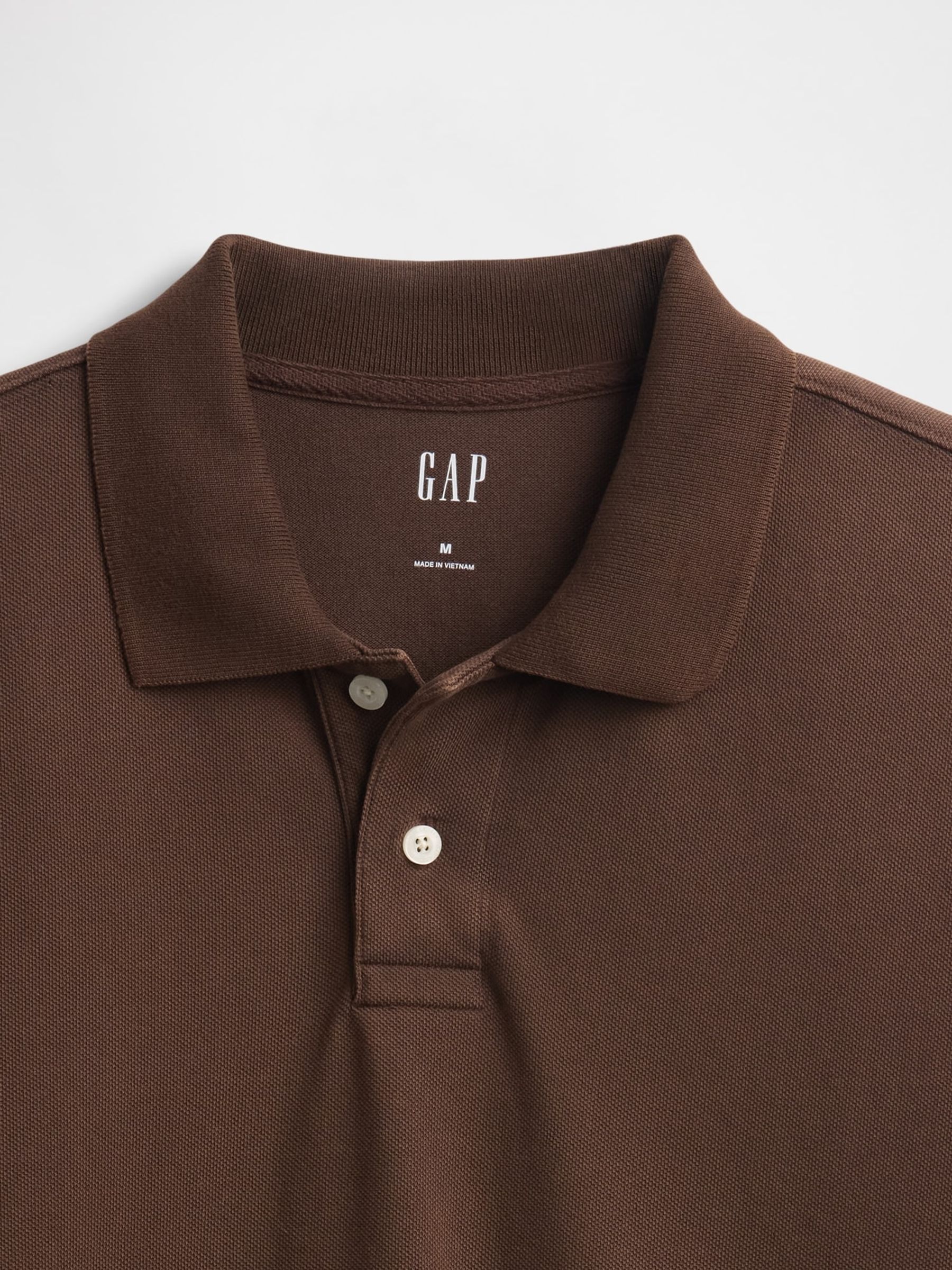 Brown Cotton Pique Short Sleeve Polo Shirt - Image 5 of 5