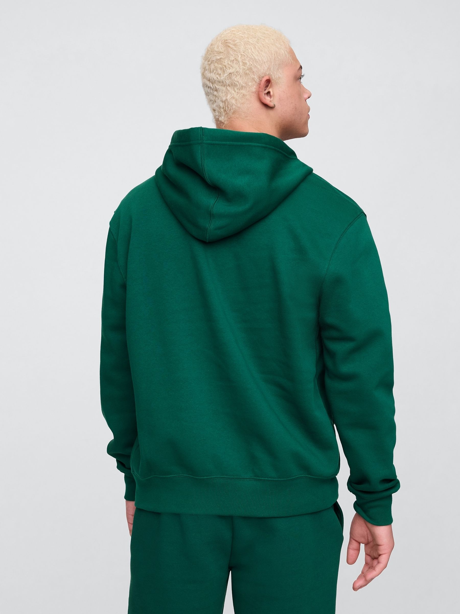 Green Relaxed Logo Zip Up Hoodie - Image 2 of 4