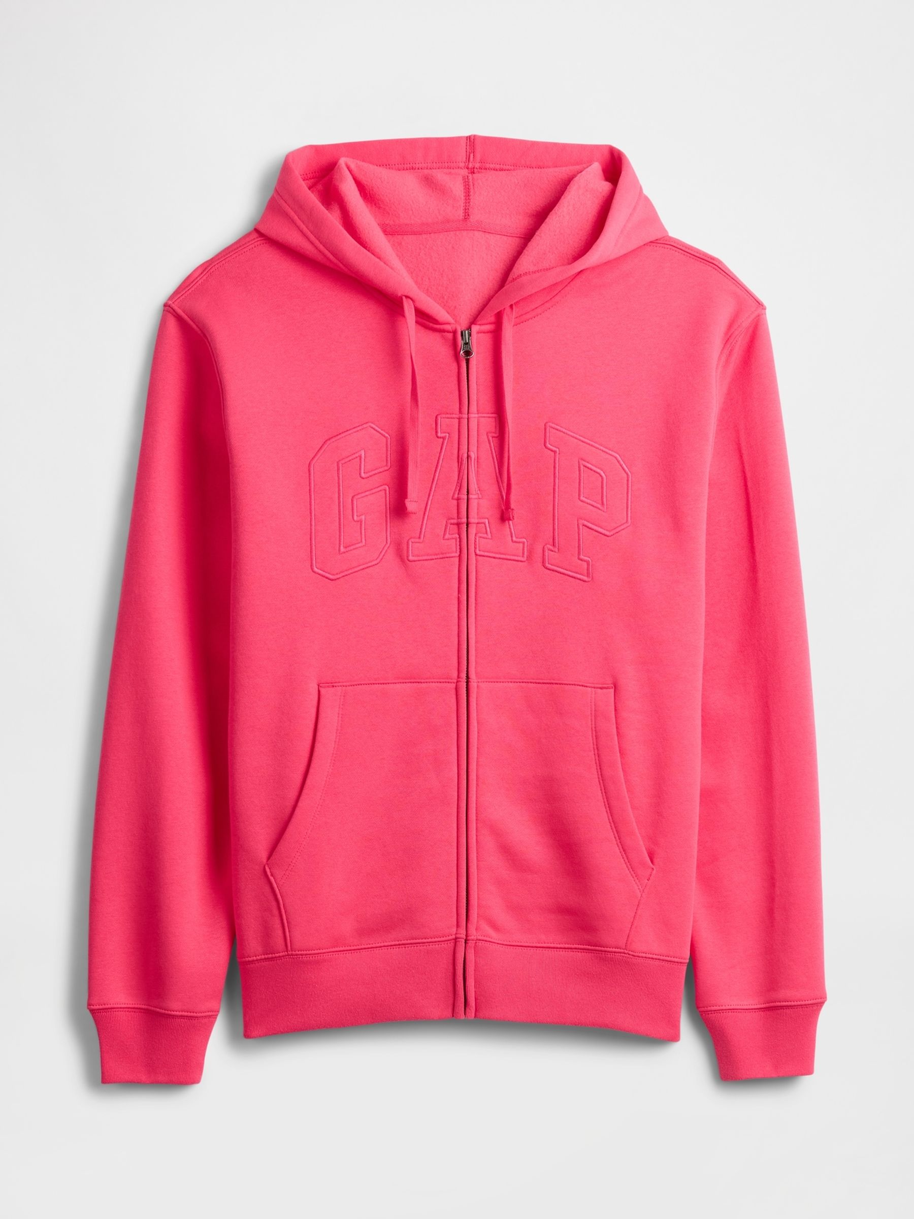 Pink Zip Up Arch Logo Hoodie - Image 3 of 6