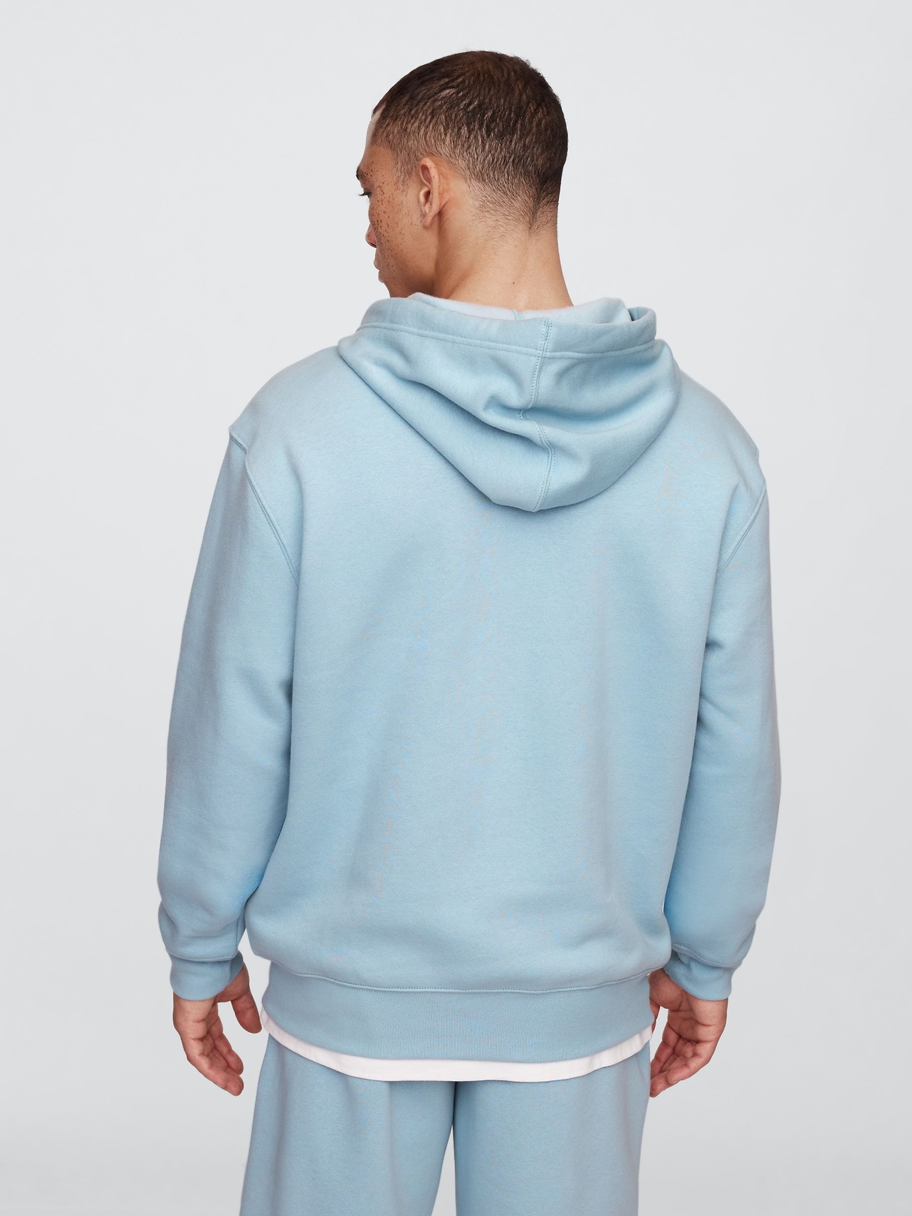 Light Blue Relaxed Logo Zip Up Hoodie - Image 2 of 4
