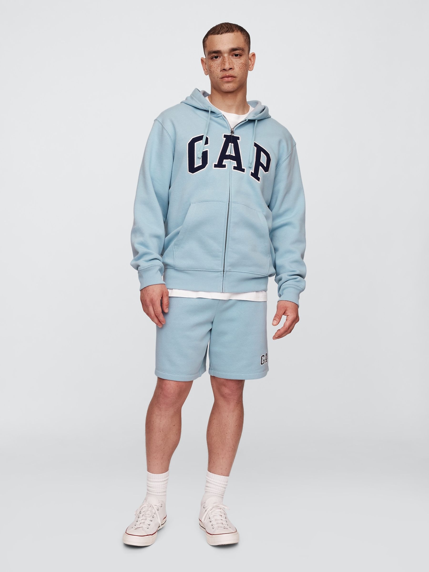 Light Blue Relaxed Logo Zip Up Hoodie - Image 3 of 4