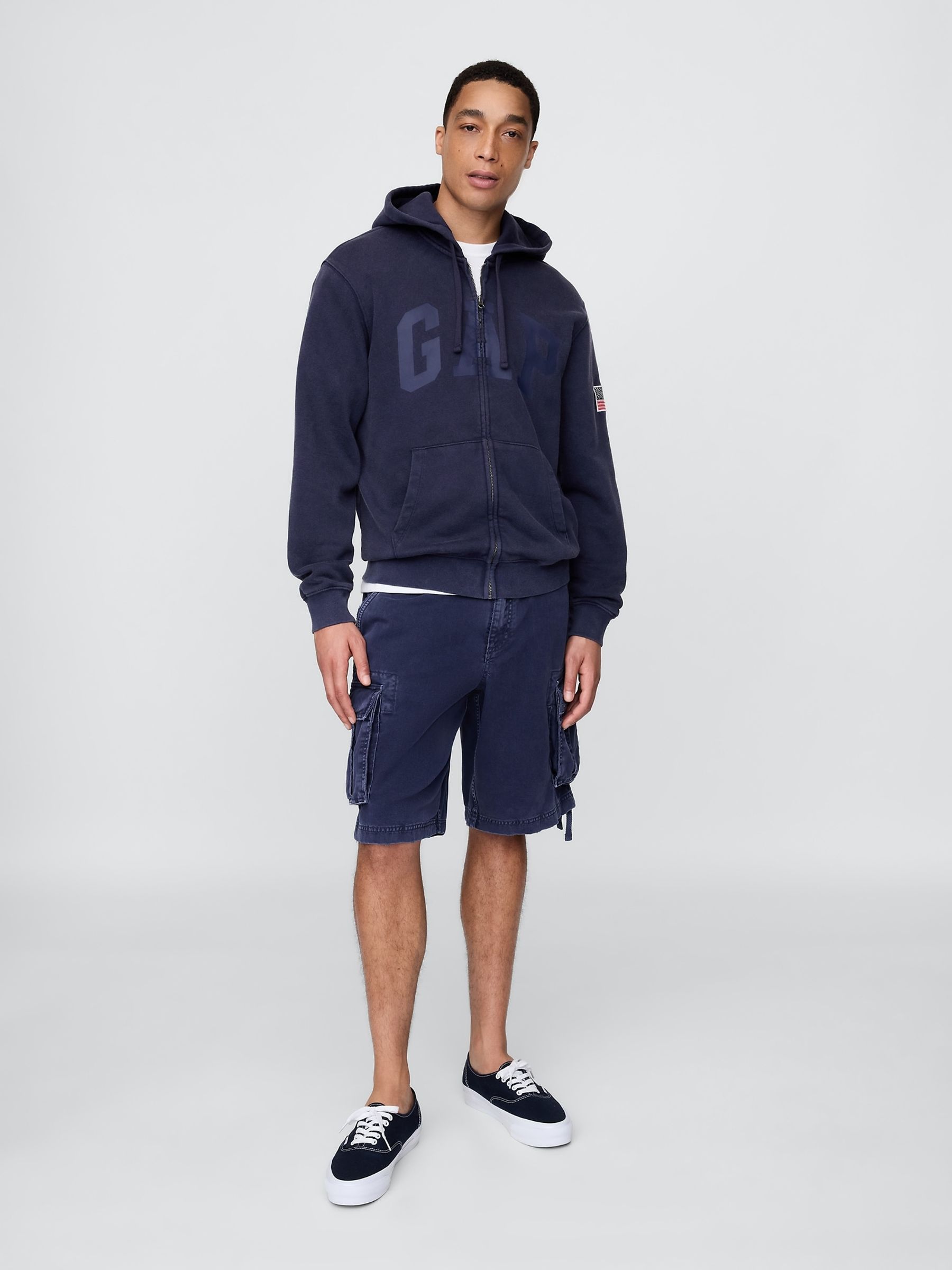 Dark Blue VintageSoft Logo Zip Hoodie - Image 3 of 5