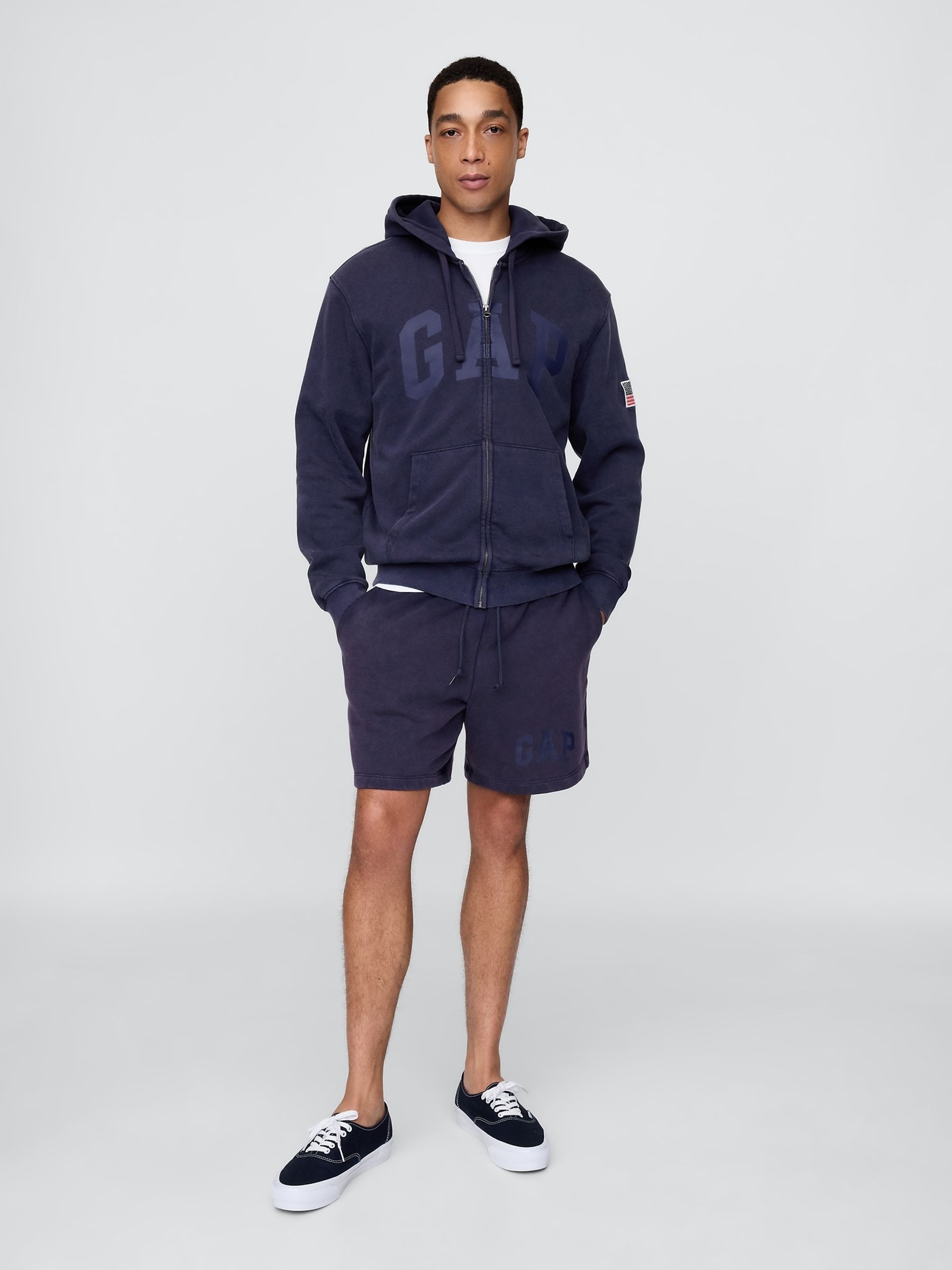 Dark Blue VintageSoft Logo Sweat Shorts - Image 4 of 5
