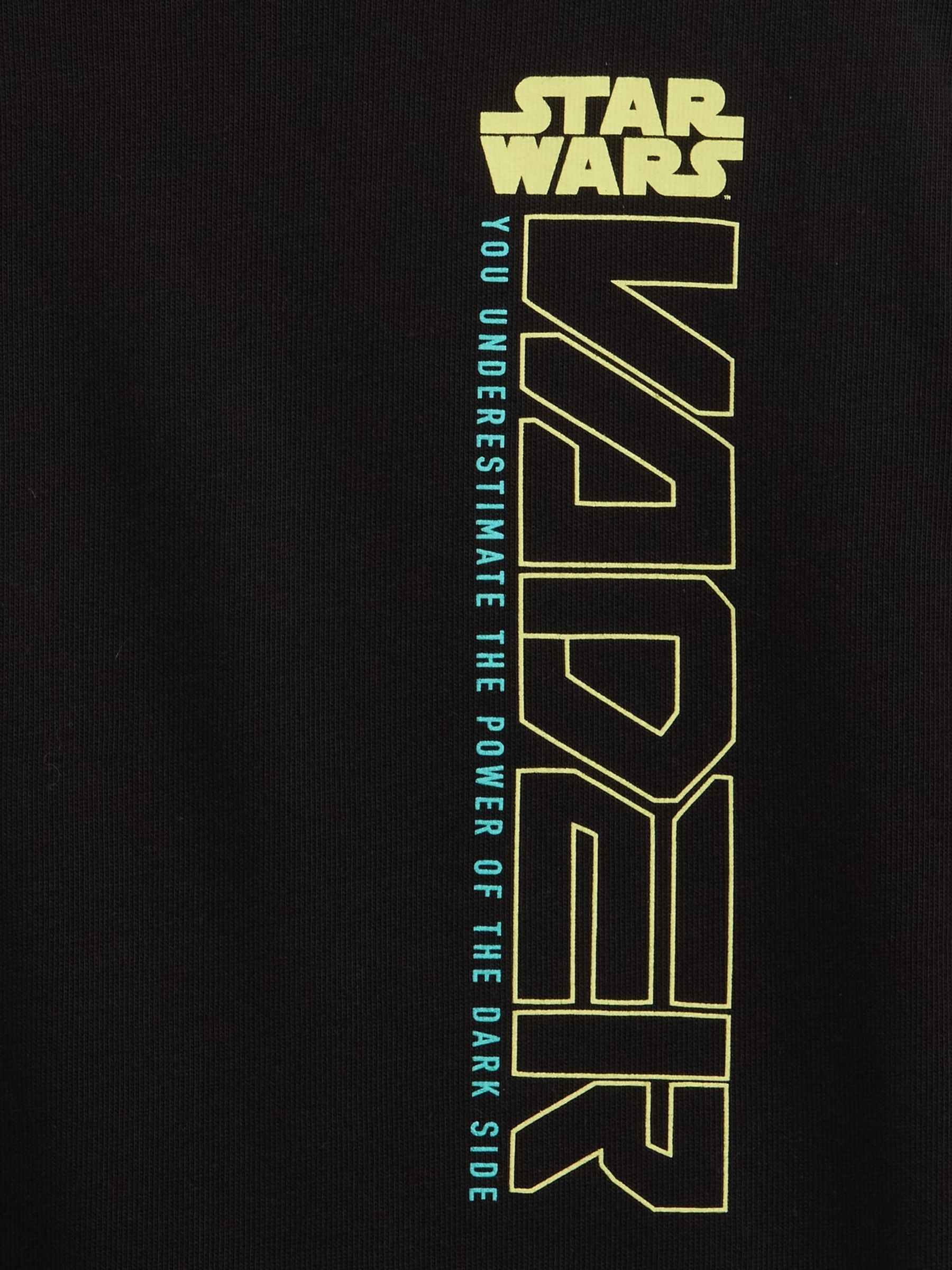 Black Darth Vader Star Wars Graphic Short Sleeve T-Shirt (4-13yrs) - Image 2 of 3
