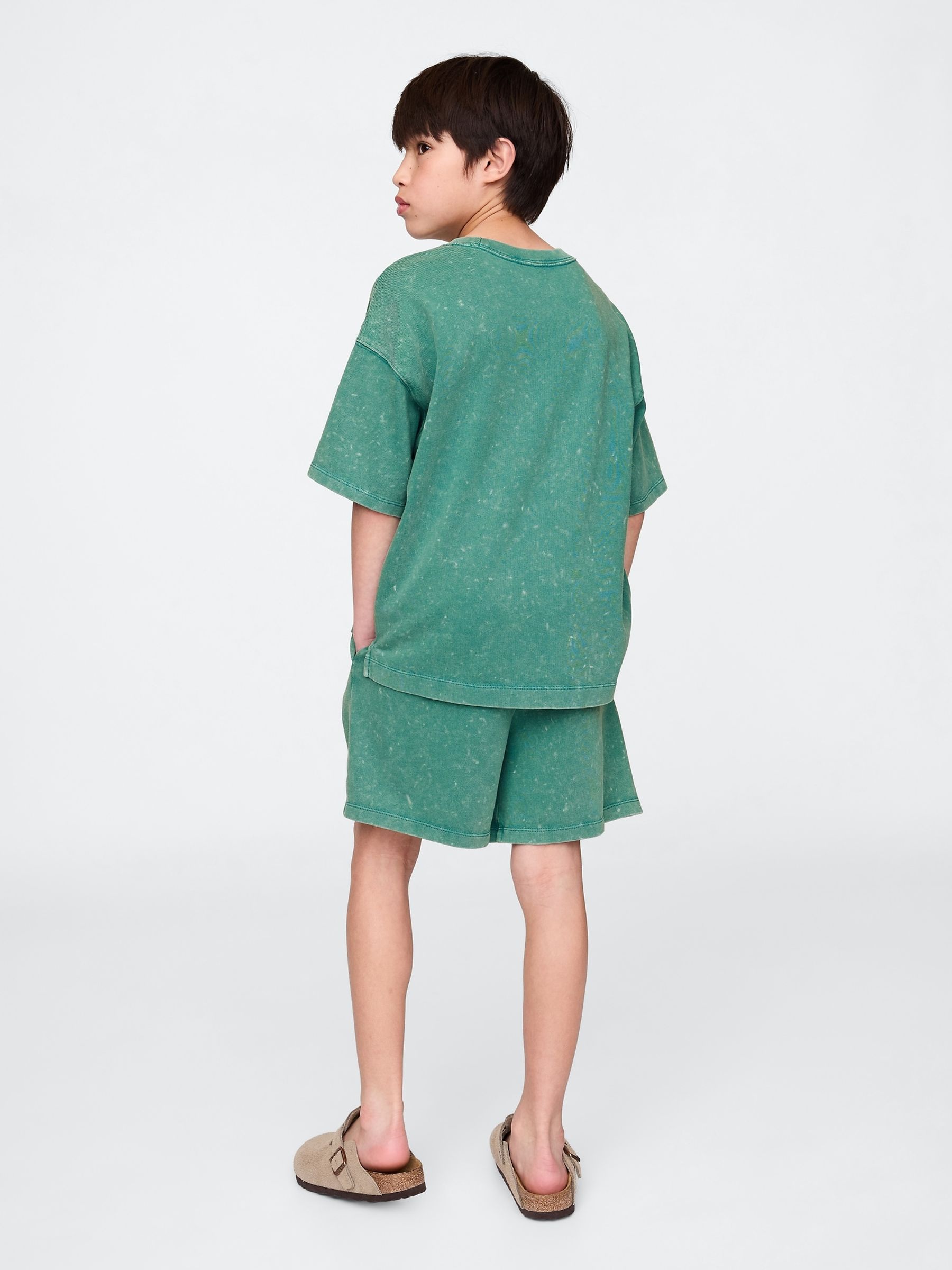 Green 5" Washed Easy Shorts (4-13yrs) - Image 2 of 5