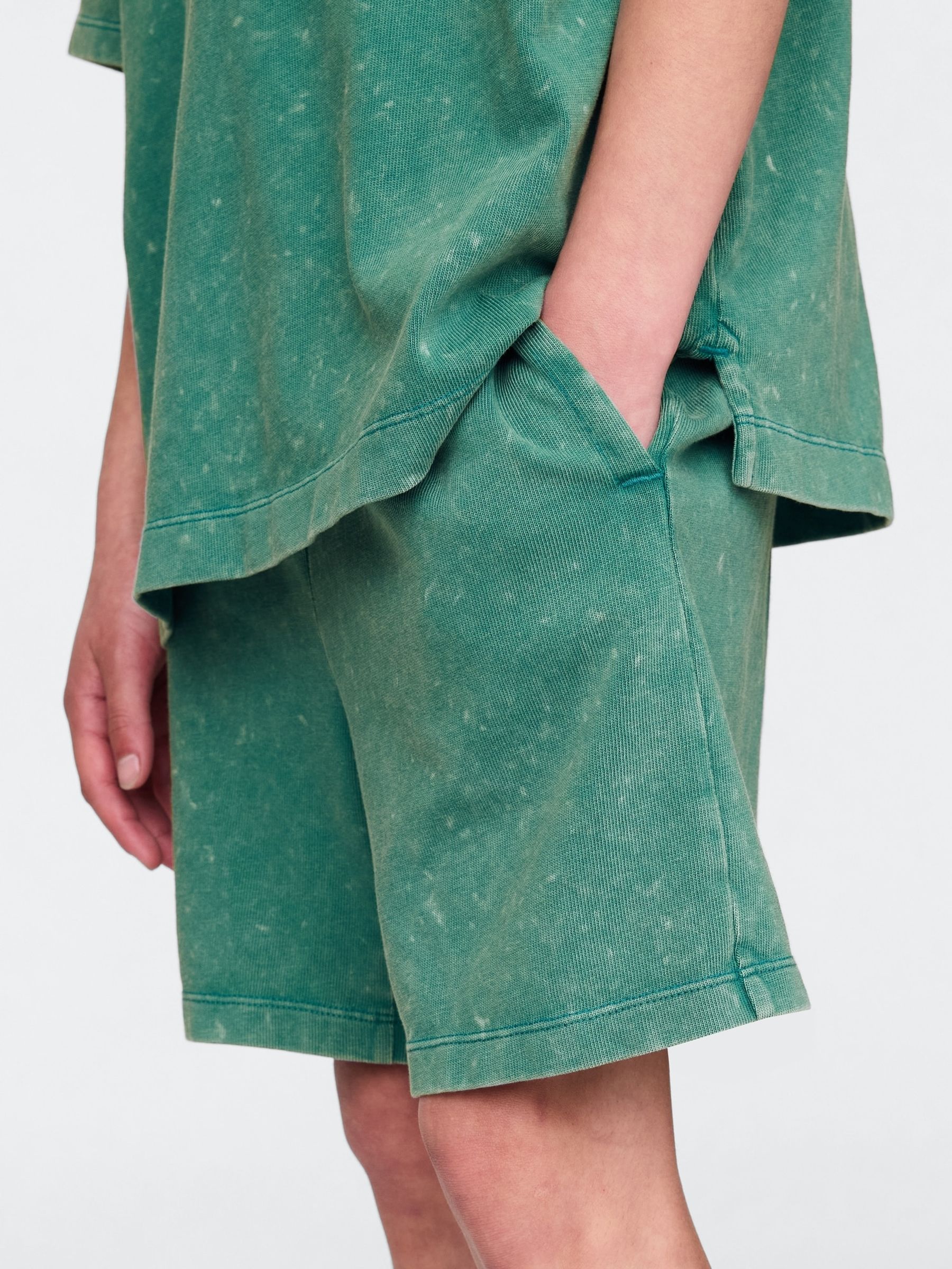 Green 5" Washed Easy Shorts (4-13yrs) - Image 4 of 5