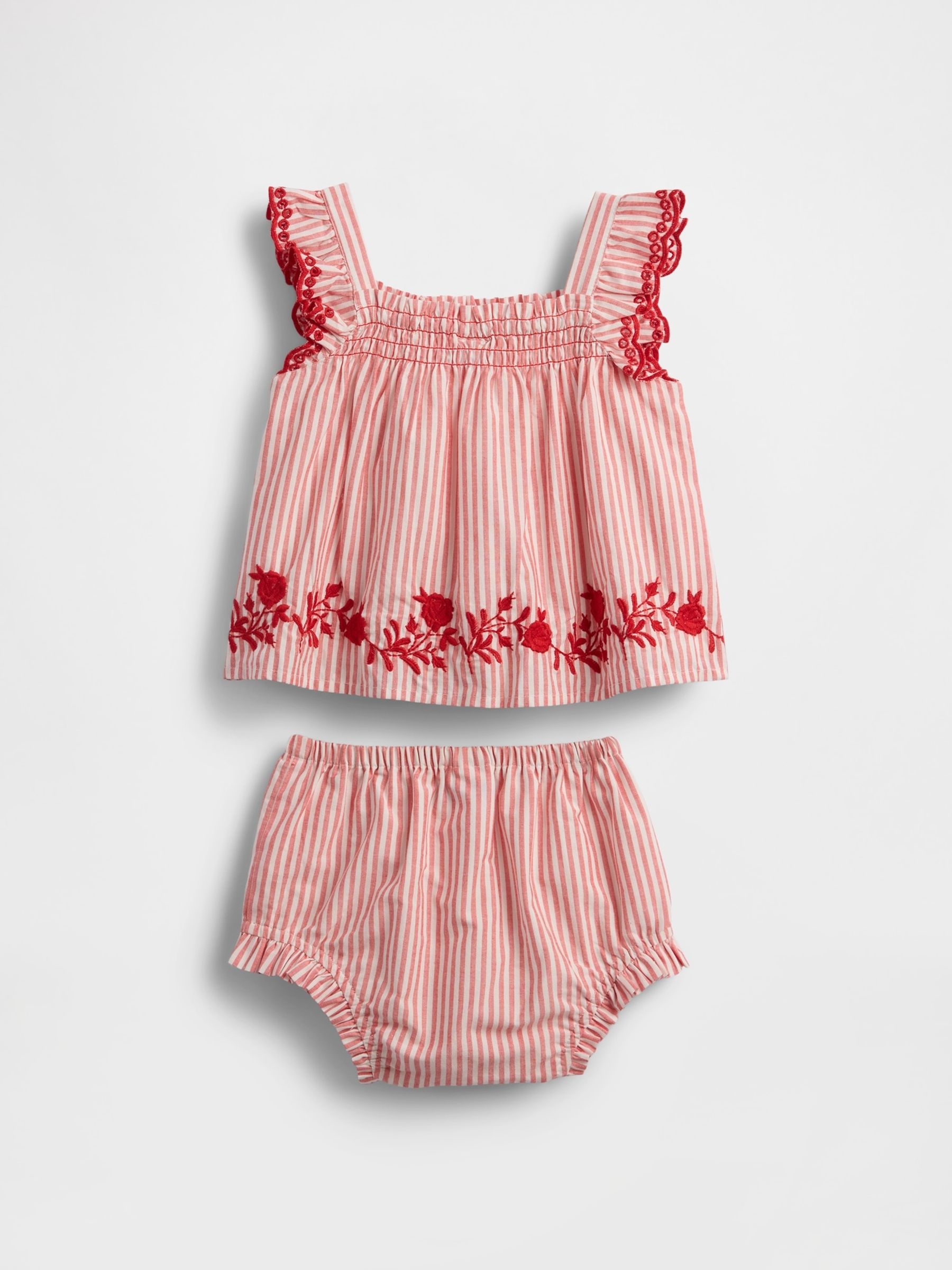 Red Stripe Striped Poplin Outfit Set (Newborn-24mths) - Image 1 of 3