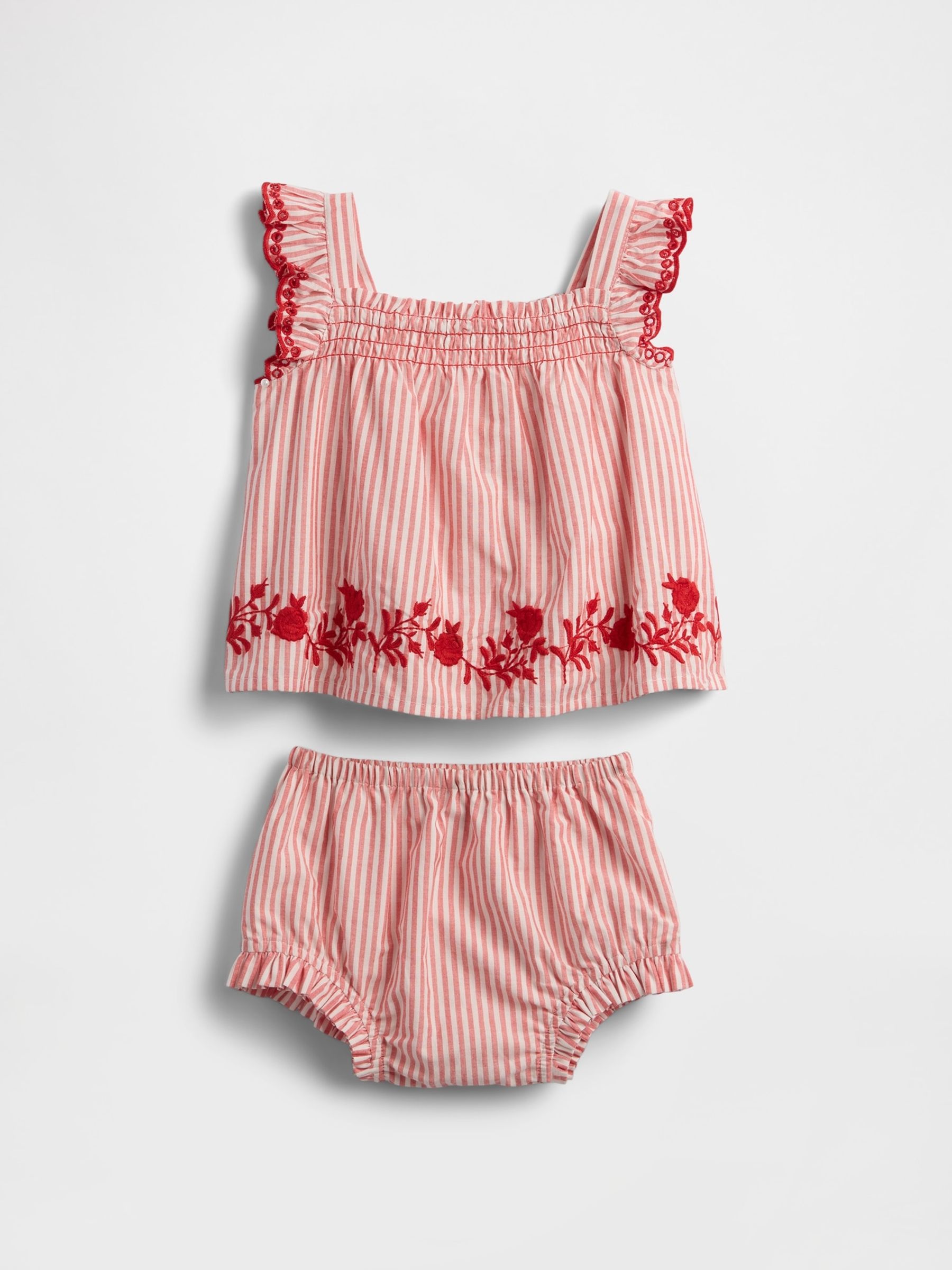 Red Stripe Striped Poplin Outfit Set (Newborn-24mths) - Image 2 of 3