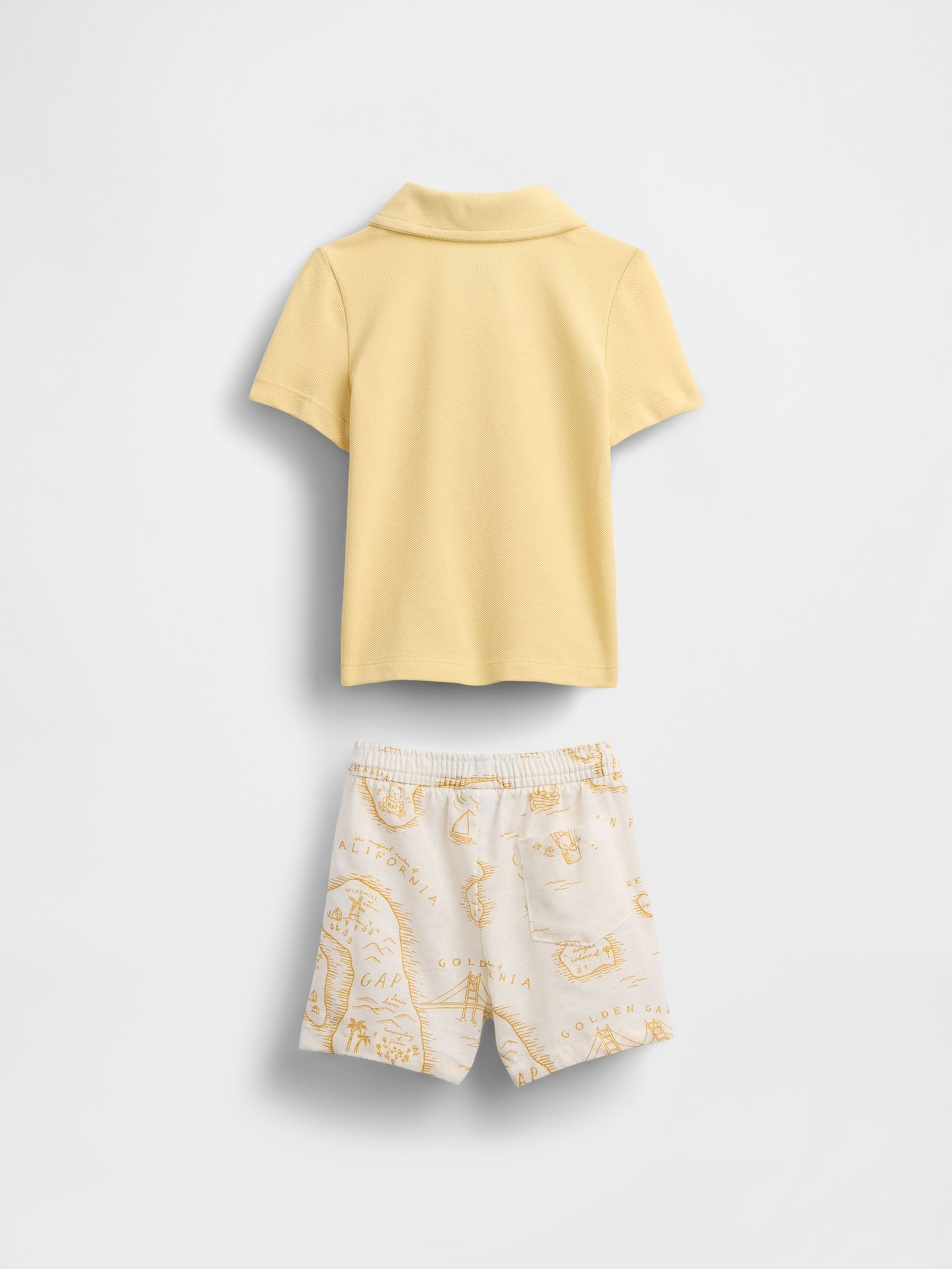 Multi Baby Polo Shirt & Shorts Outfit Set (Newborn-24mths) - Image 2 of 2