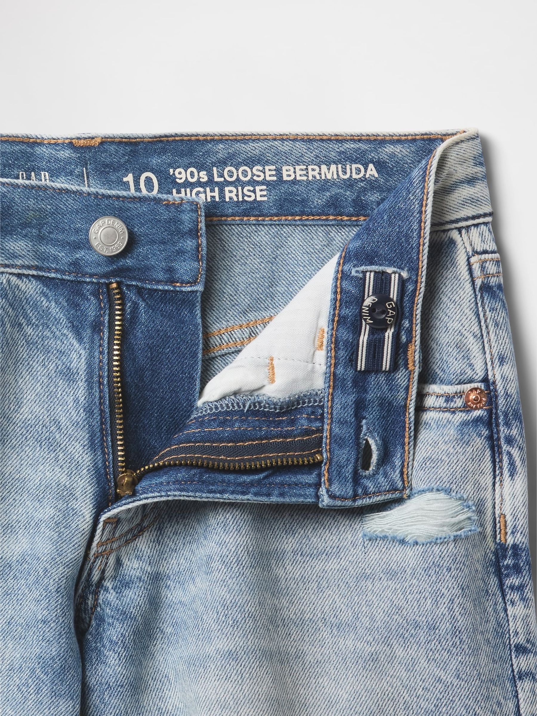 Blue Low Rise Stride Denim Bermuda Shorts (5-13yrs) - Image 5 of 5