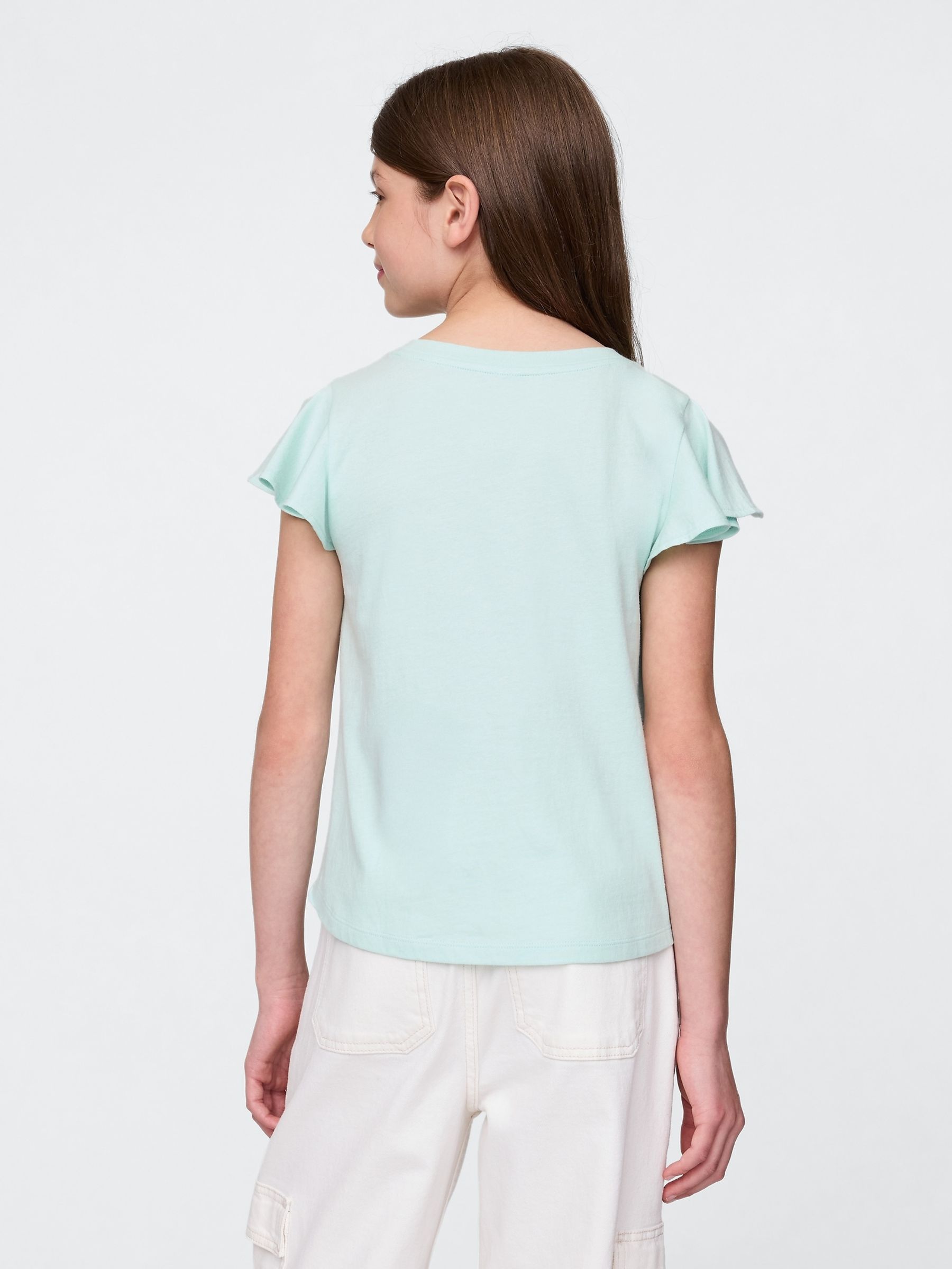 Green Ariel Disney The Little Mermaid Crew Neck Flutter Sleeve T-Shirt (4-13yrs) - Image 2 of 4