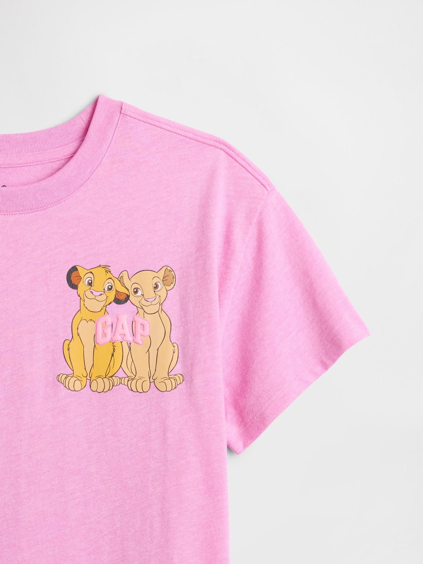 Pink Simba & Nala Disney Graphic Crew Neck Short Sleeve T-Shirt (4-13yrs) - Image 3 of 3